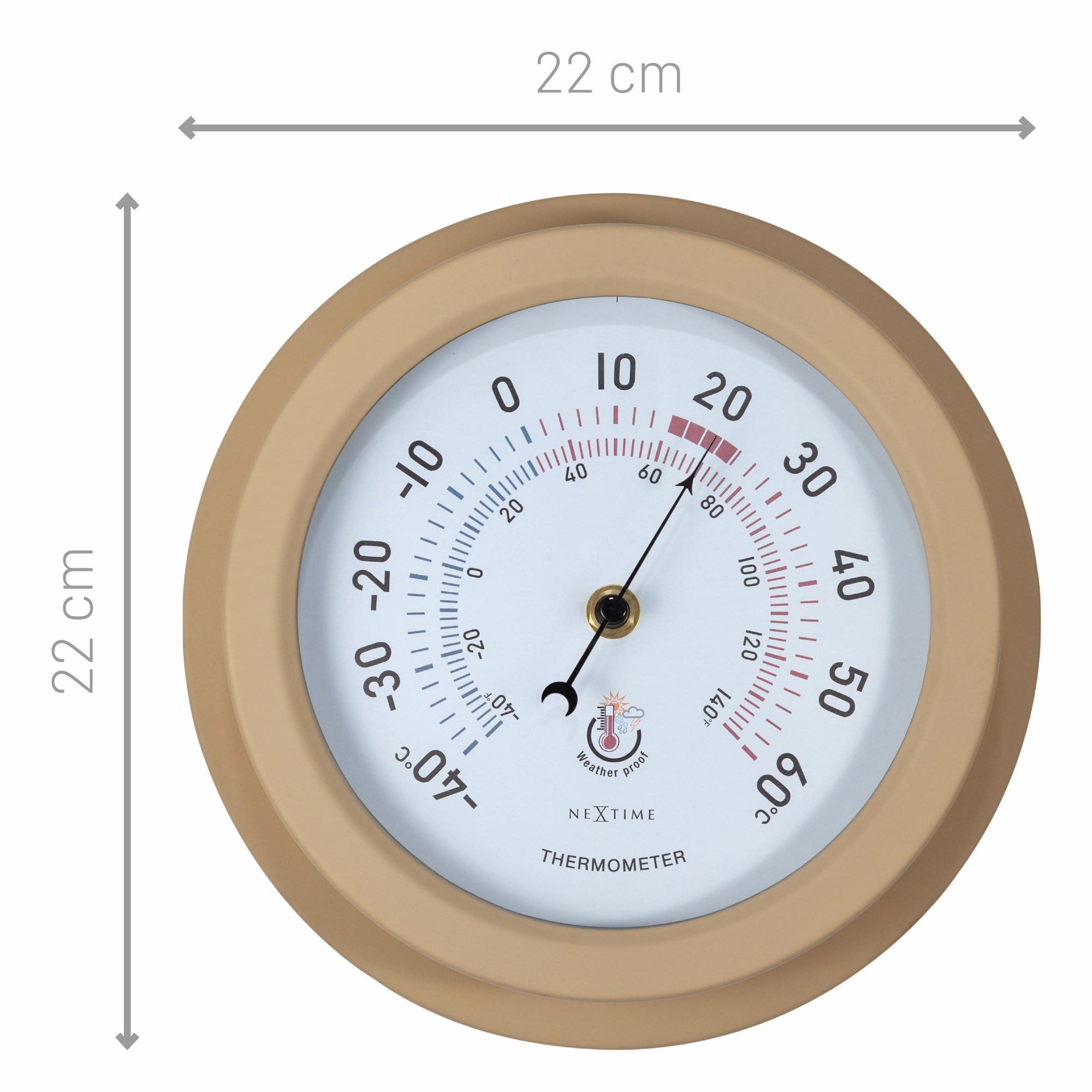 Weatherproof Thermometer - 22cm - Metal - Galvanized  Lily - Goat Corp