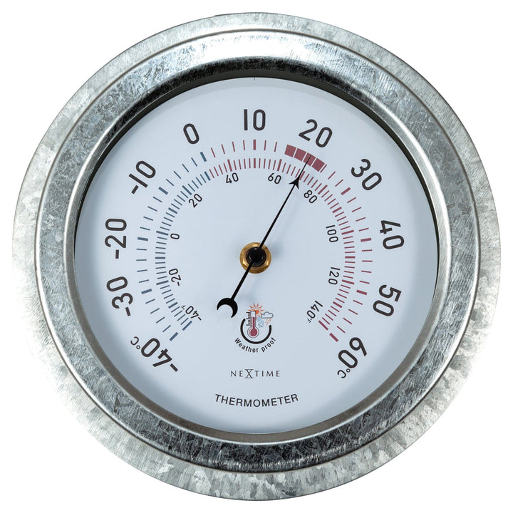 Weatherproof Thermometer - 22cm - Metal - Galvanized  Lily - Goat Corp