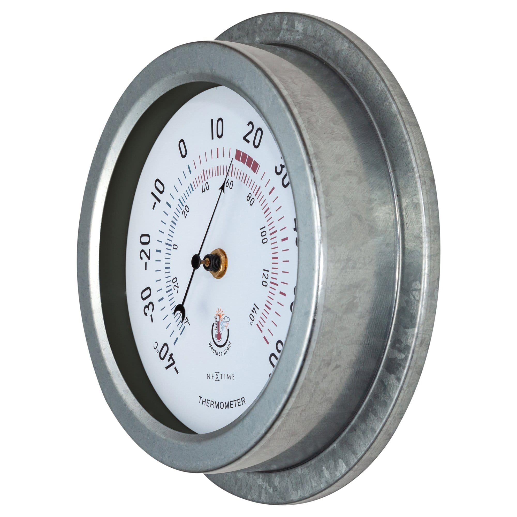 Weatherproof Thermometer - 22cm - Metal - Galvanized  Lily - Goat Corp