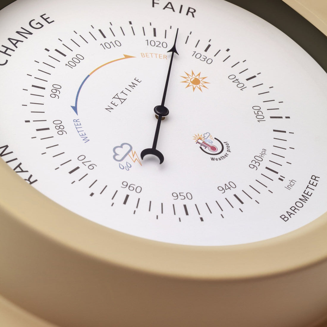 Weatherproof Barometer - 22cm - Metal - Galvanized  Orchid - Goat Corp