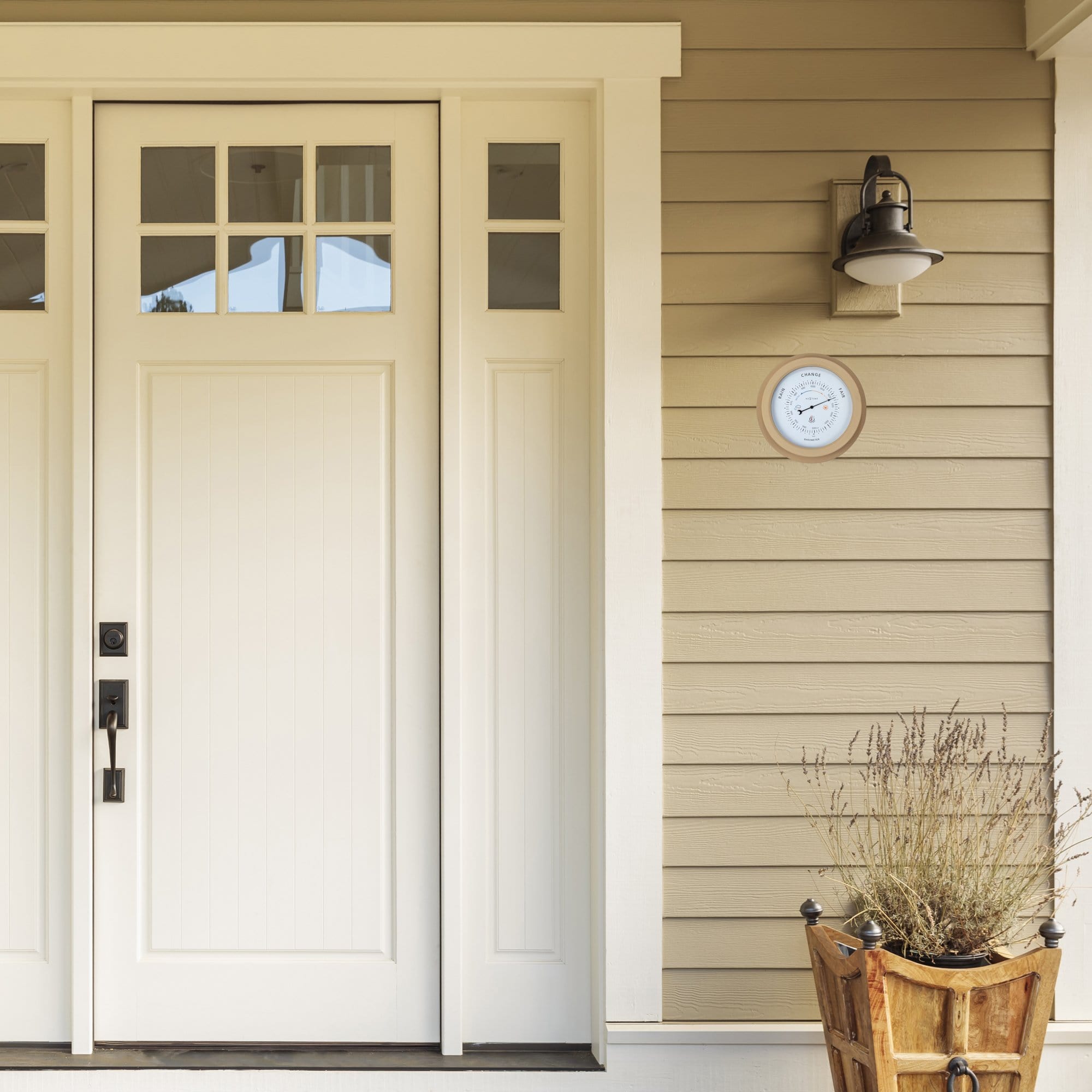 Weatherproof Barometer - 22cm - Metal - Galvanized  Orchid - Goat Corp