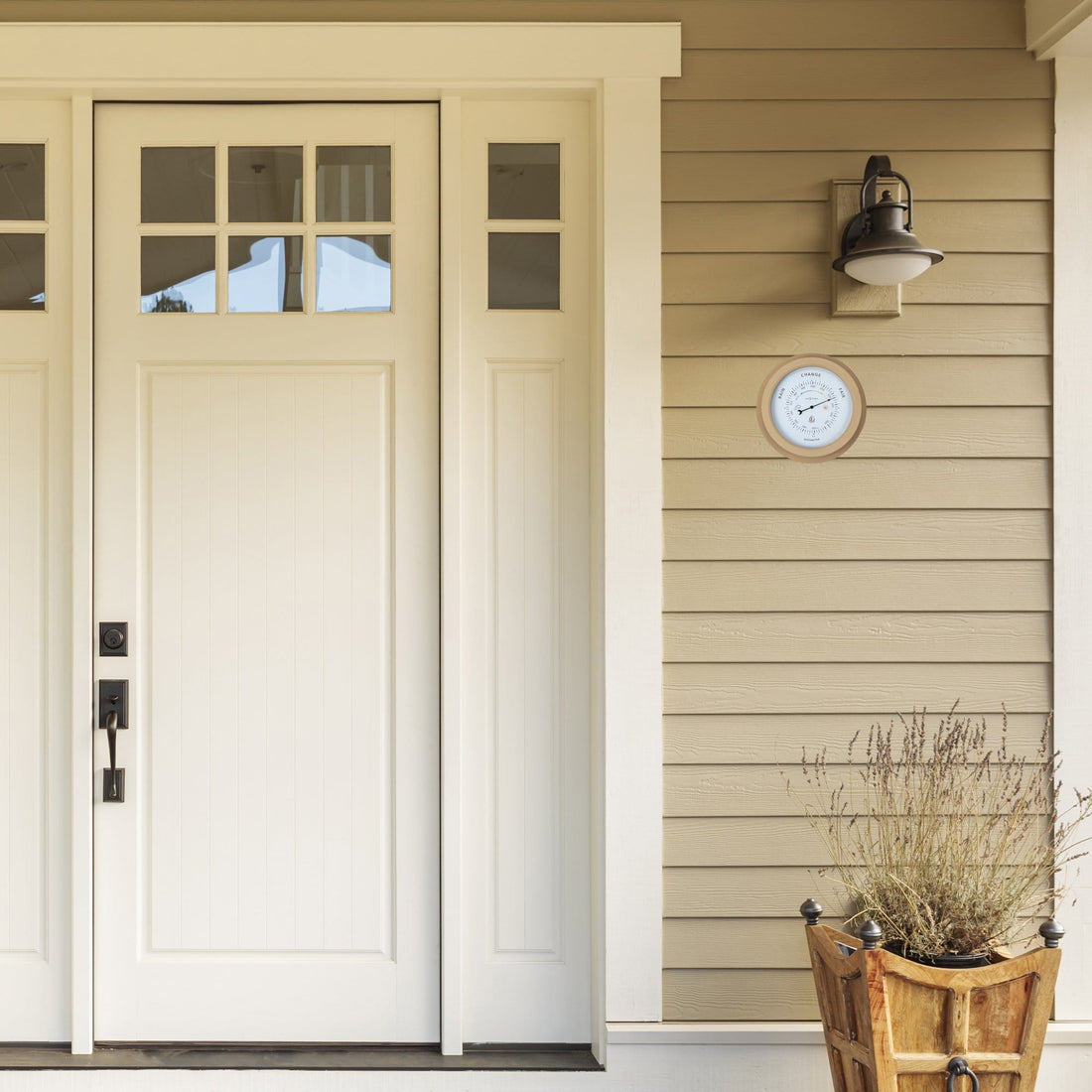 Weatherproof Barometer - 22cm - Metal - Galvanized  Orchid - Goat Corp