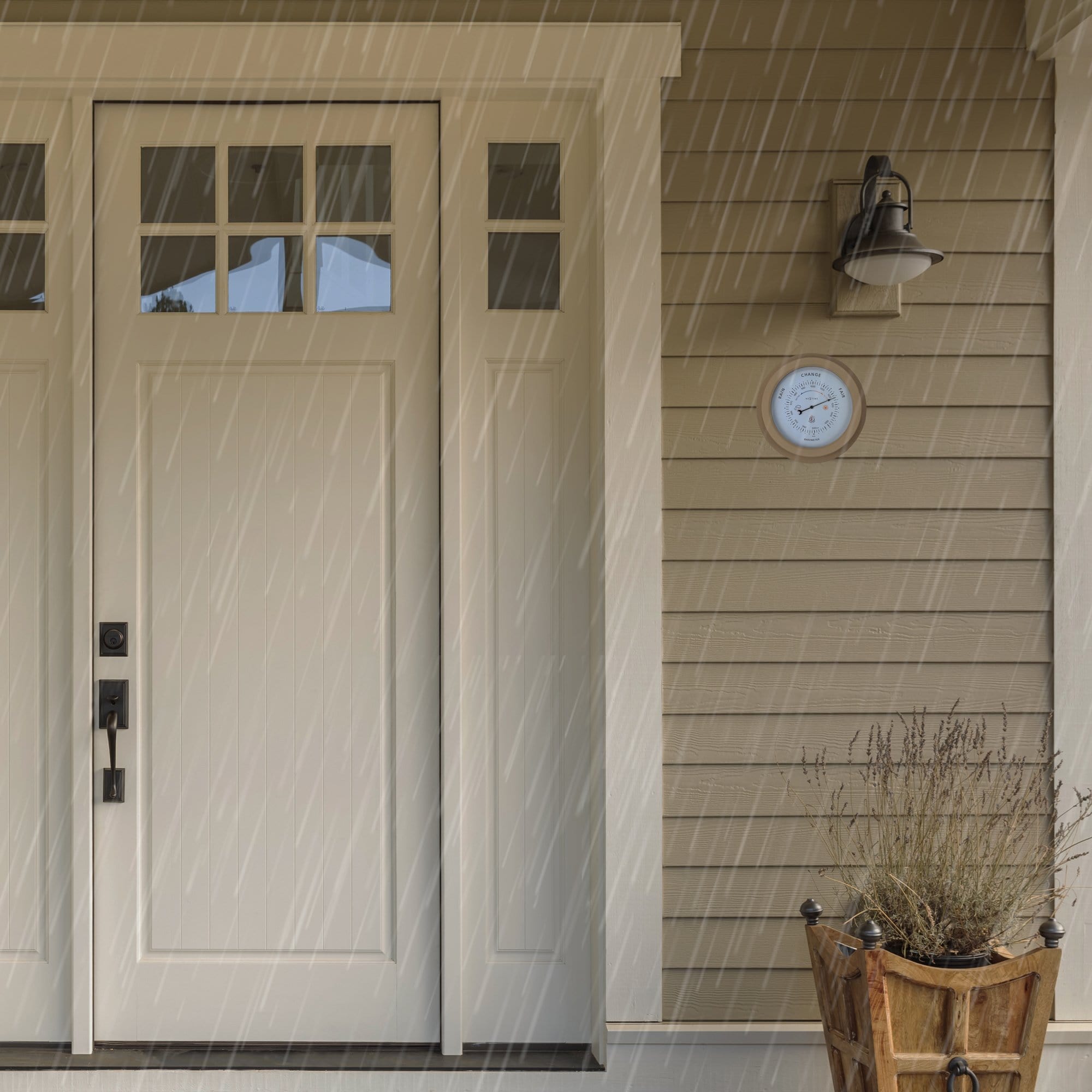 Weatherproof Barometer - 22cm - Metal - Galvanized  Orchid - Goat Corp