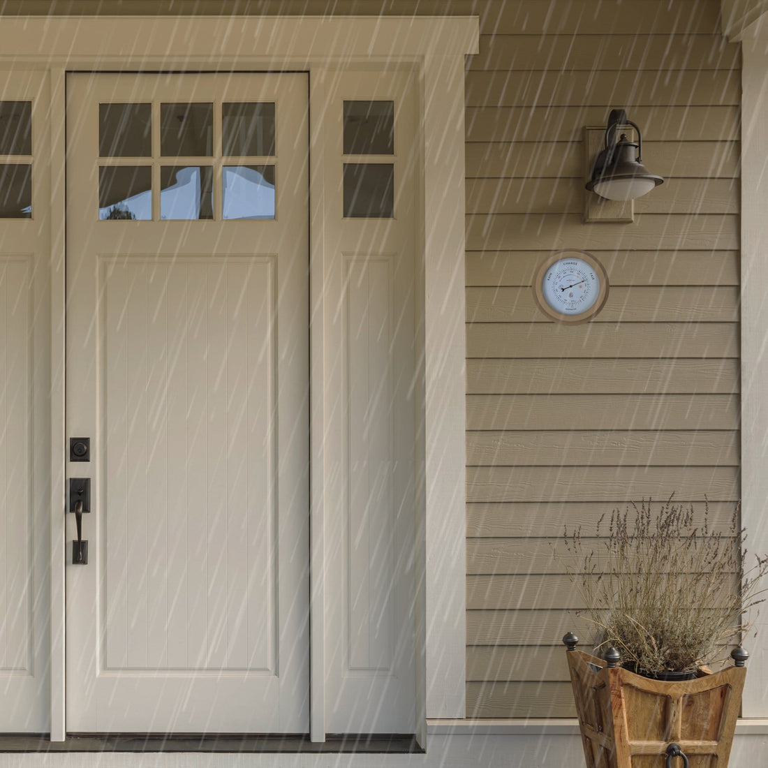 Weatherproof Barometer - 22cm - Metal - Galvanized  Orchid - Goat Corp