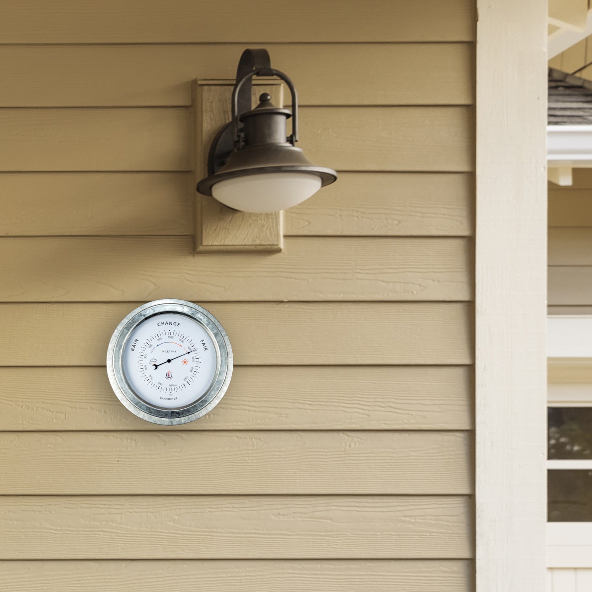 Weatherproof Barometer - 22cm - Metal - Galvanized  Orchid - Goat Corp