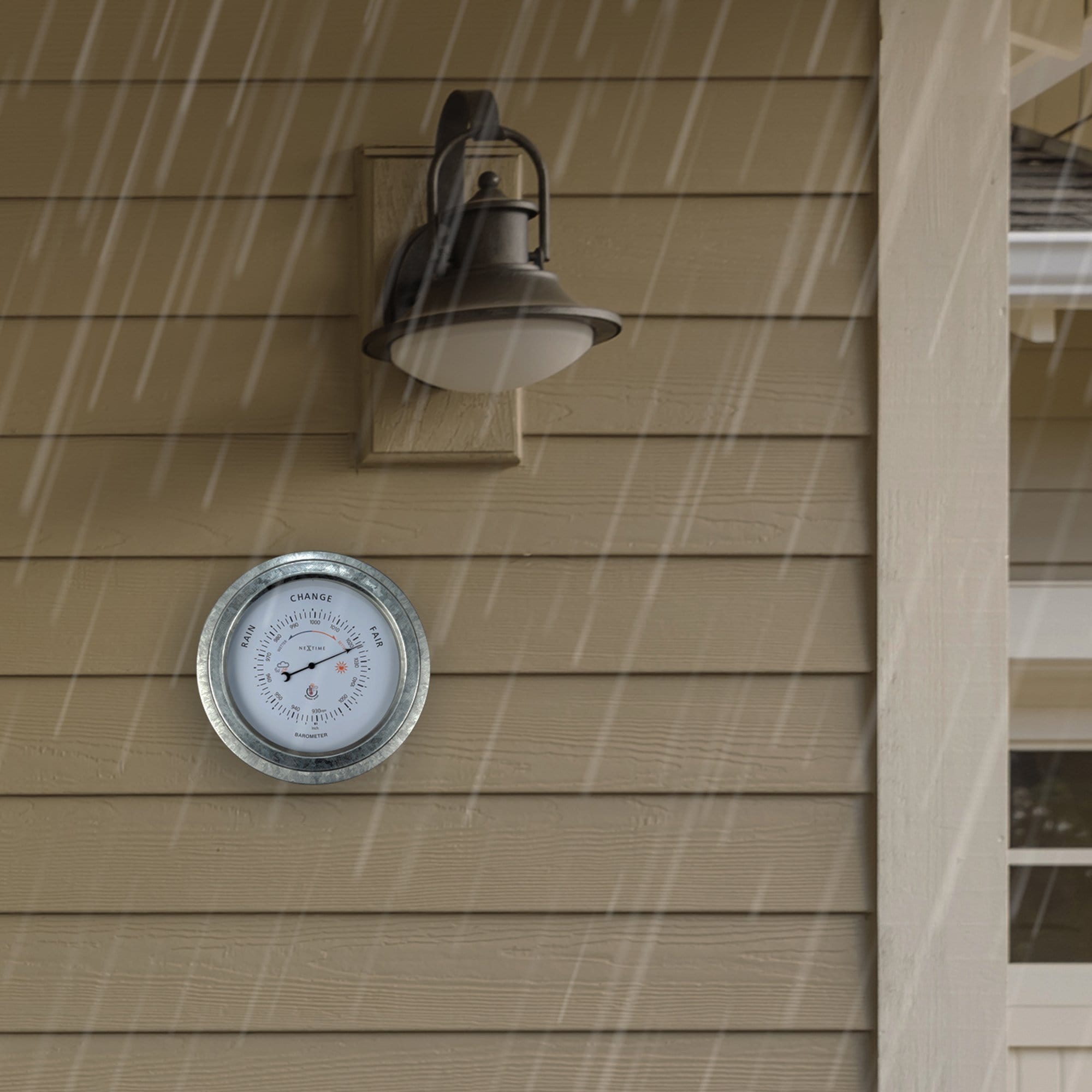 Weatherproof Barometer - 22cm - Metal - Galvanized  Orchid - Goat Corp