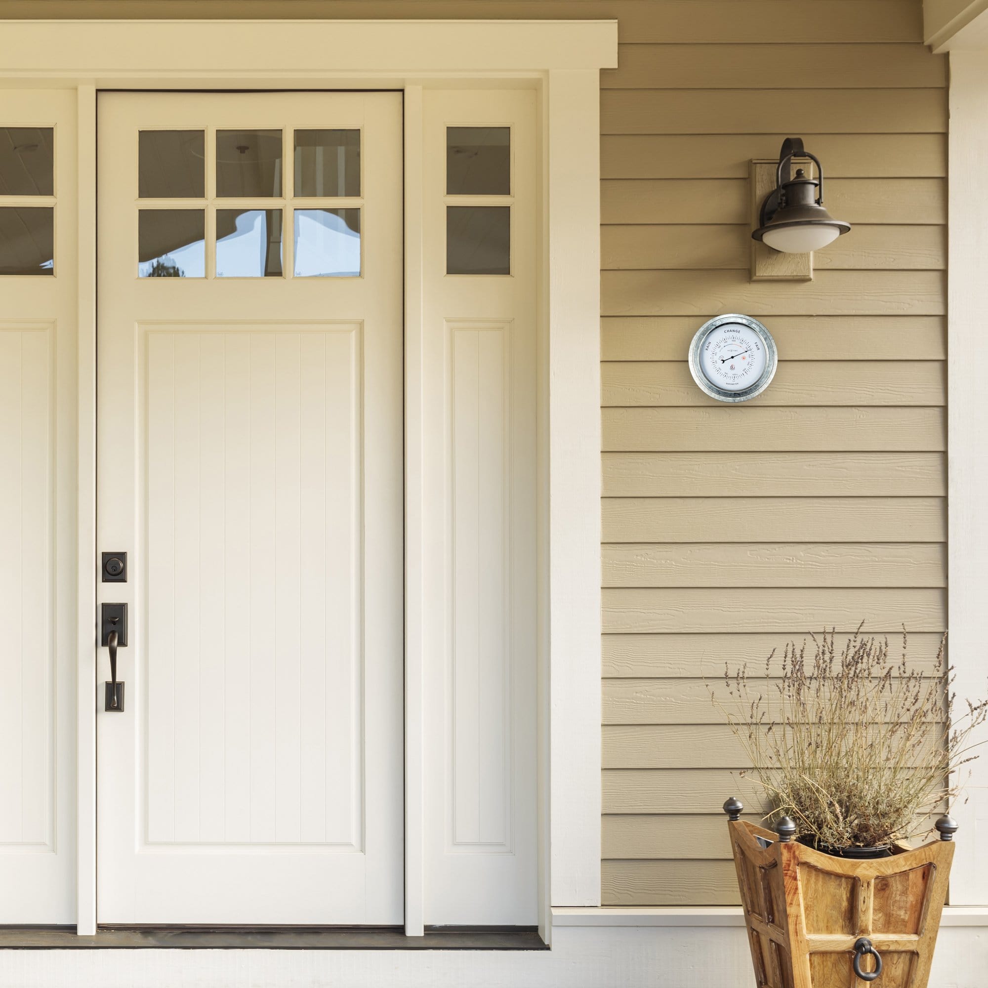 Weatherproof Barometer - 22cm - Metal - Galvanized  Orchid - Goat Corp