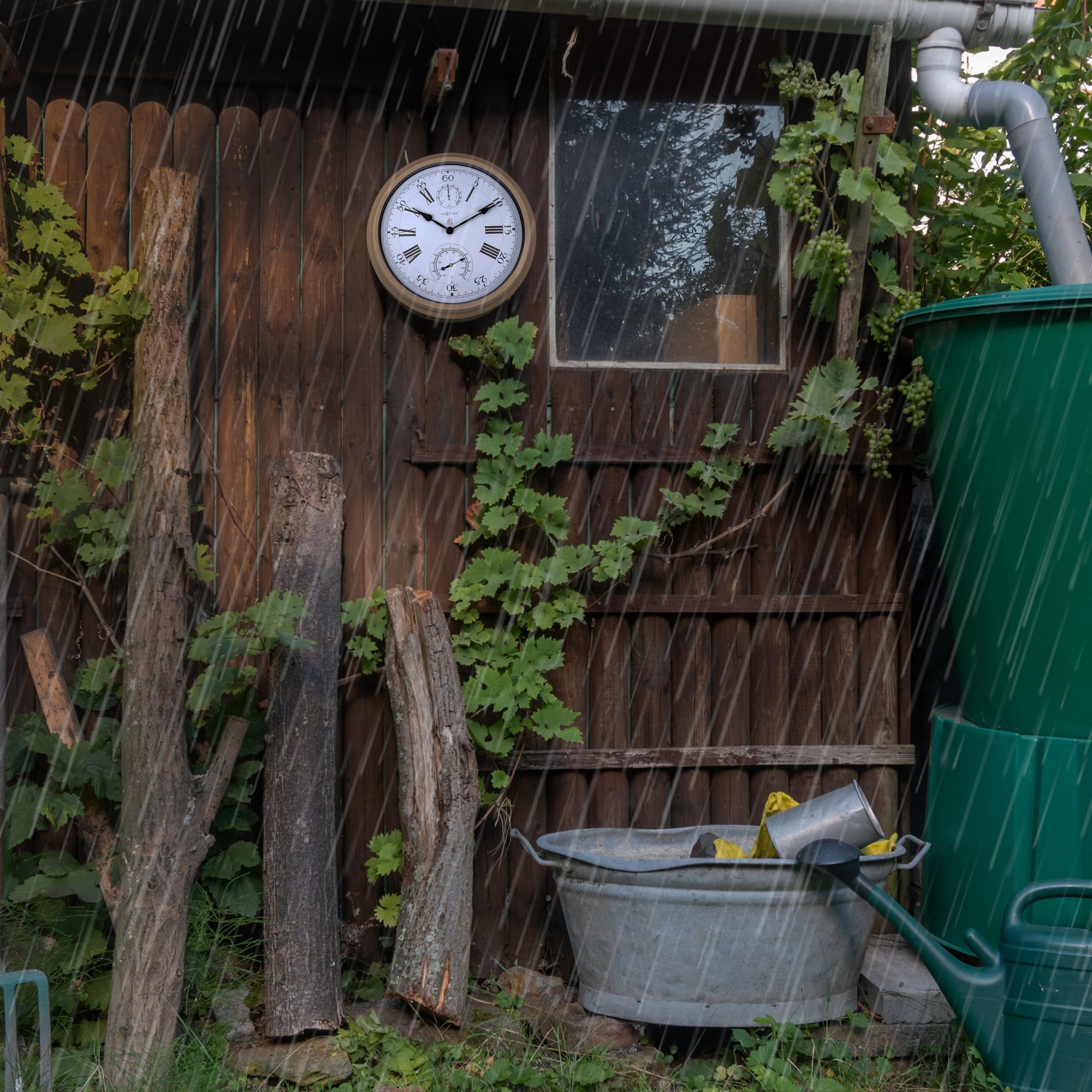 Weatherstation - Wall clock - Weatherproof - 40.5 cm - Metal -  Hyacinth - Goat Corp