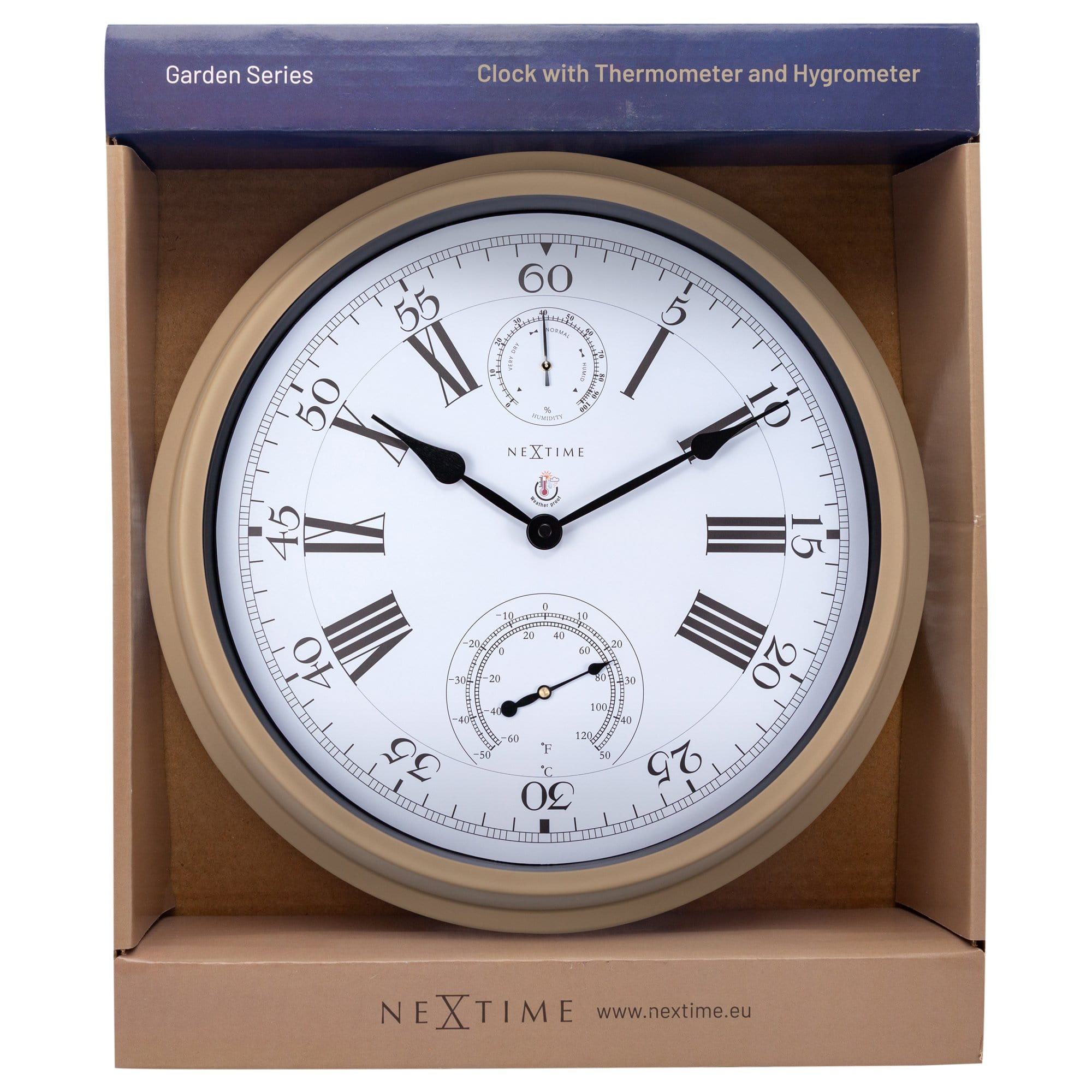 Weatherstation - Wall clock - Weatherproof - 40.5 cm - Metal -  Hyacinth - Goat Corp