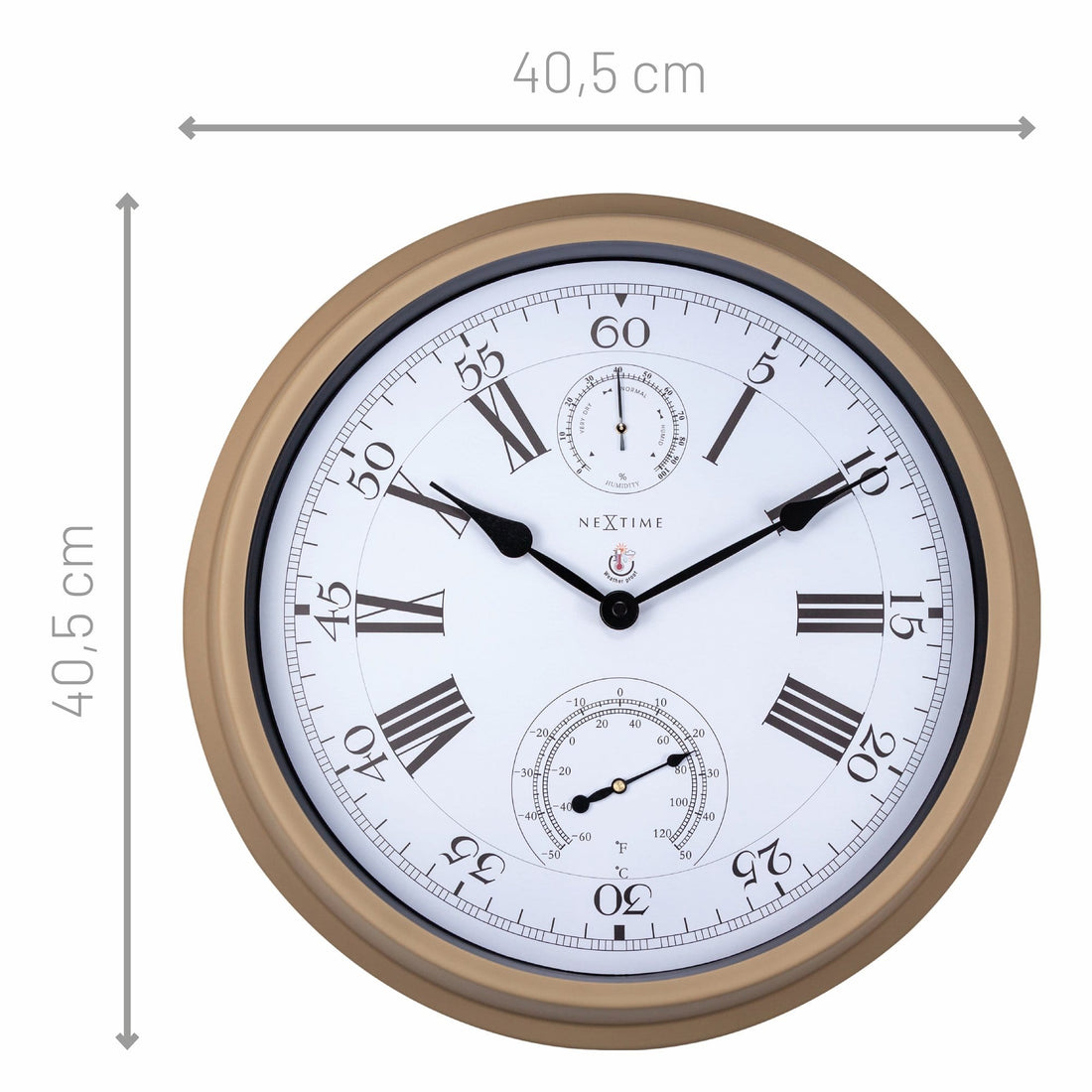 Weatherstation - Wall clock - Weatherproof - 40.5 cm - Metal -  Hyacinth - Goat Corp