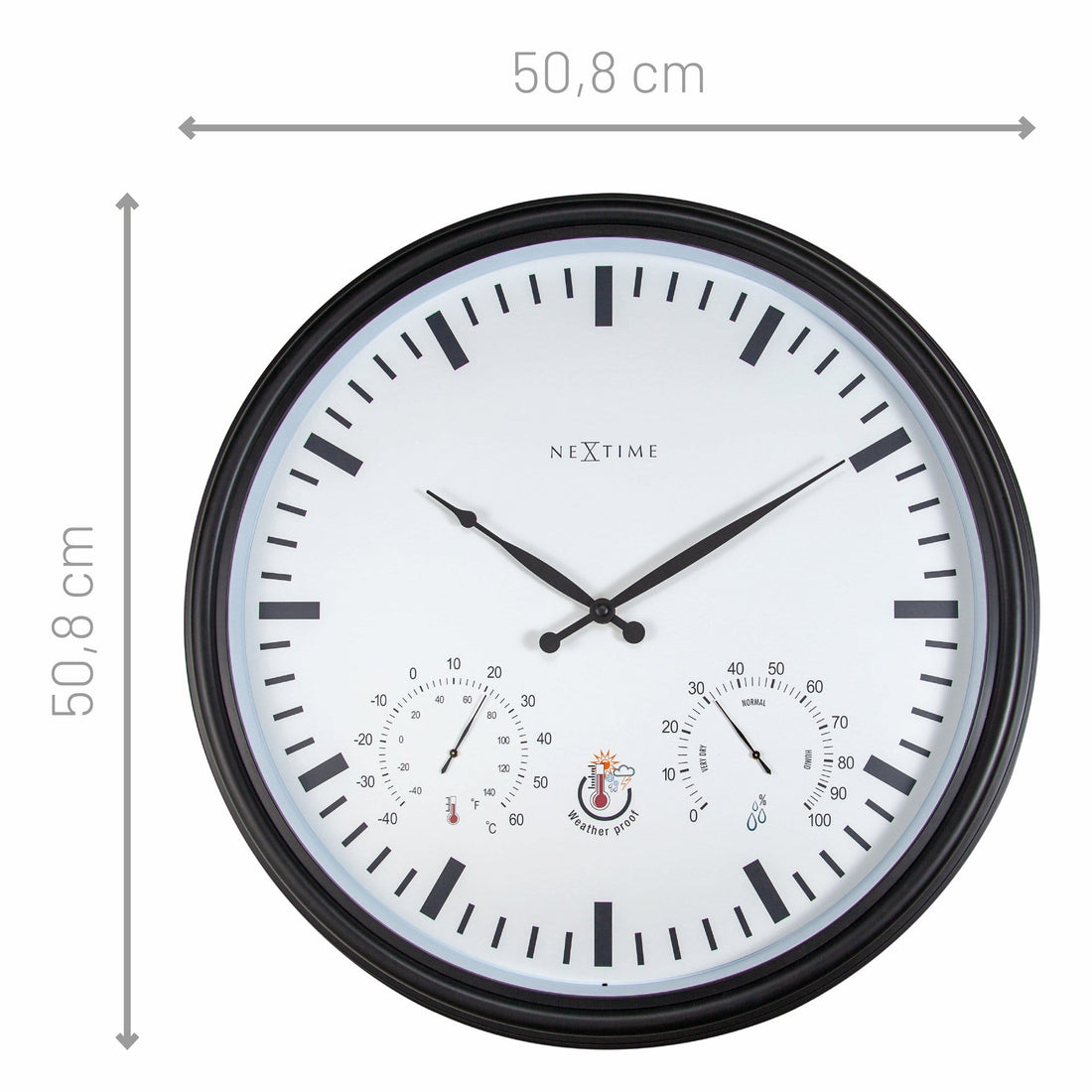 Weatherstation - Wall clock - Weatherproof - 50.5 cm  and Sunflower - Goat Corp