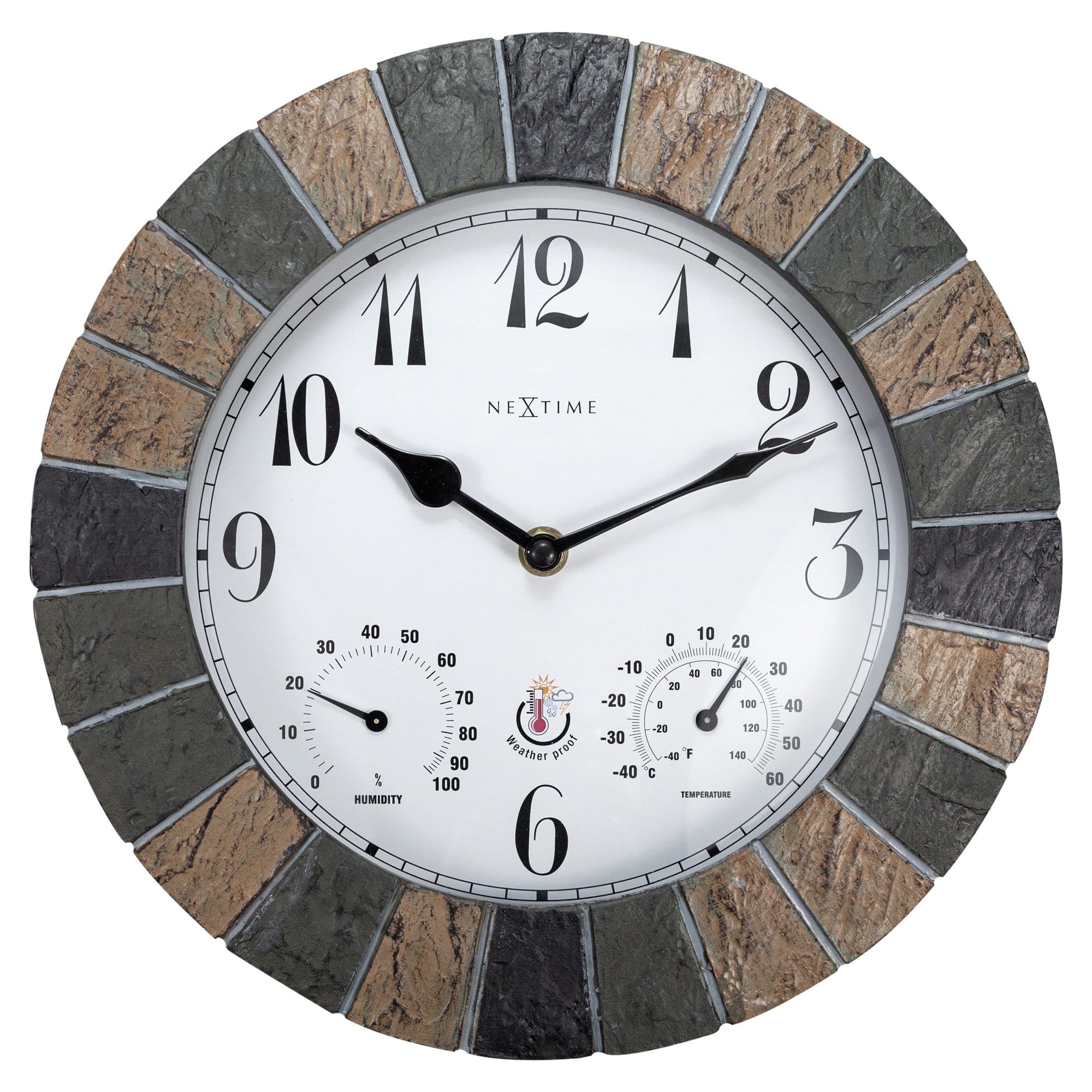 Weatherstation - Wall Clock - Weatherproof - 26cm - Polyresin - Aster - Goat Corp