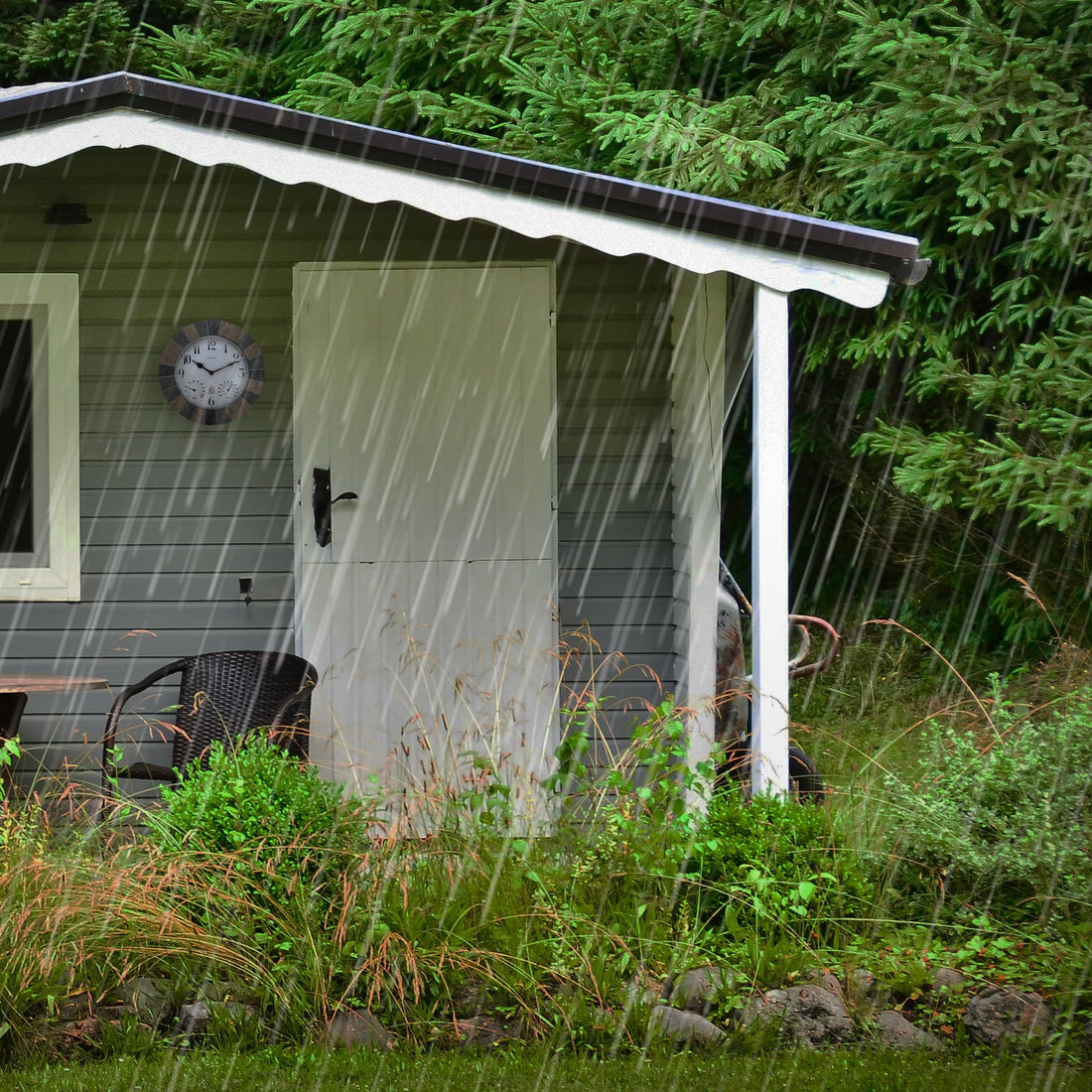 Weatherstation - Wall Clock - Weatherproof - 26cm - Polyresin - Aster - Goat Corp