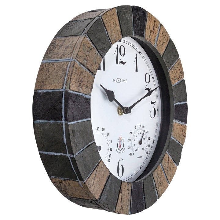 Weatherstation - Wall Clock - Weatherproof - 26cm - Polyresin - Aster - Goat Corp