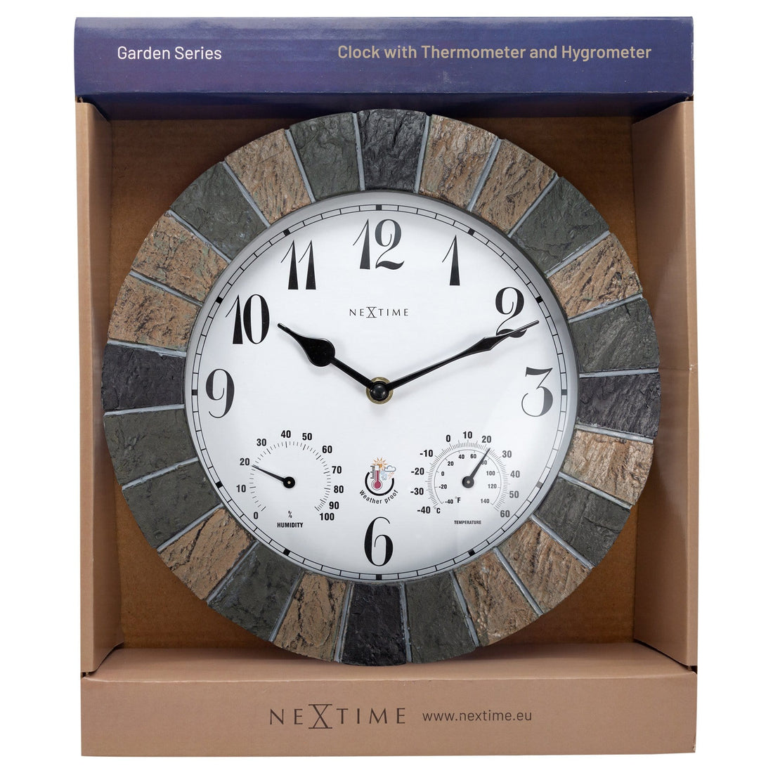 Weatherstation - Wall Clock - Weatherproof - 26cm - Polyresin - Aster - Goat Corp