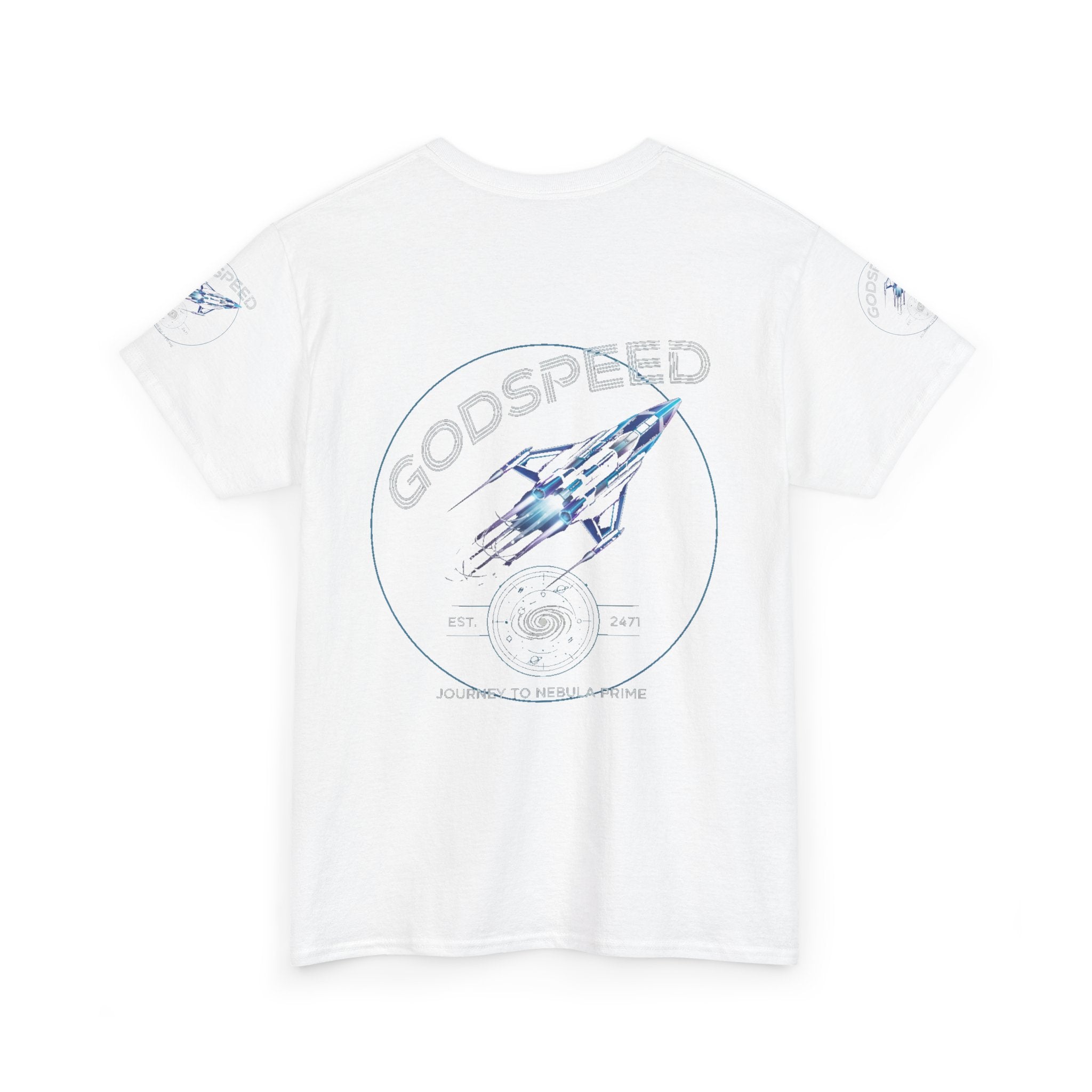 Rocket Space Unisex Tee - Godspeed to the Stars Design - Goat Corp