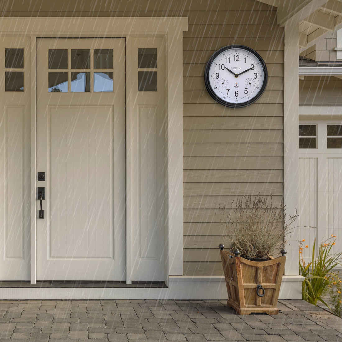 Weatherstation - Wall clock - 23.5 cm -weatherproof - Jasmine - Goat Corp