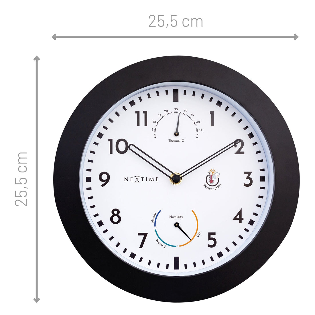 Weatherstation - Wall clock - 25.5 cm -weatherproof - Daisy - Goat Corp