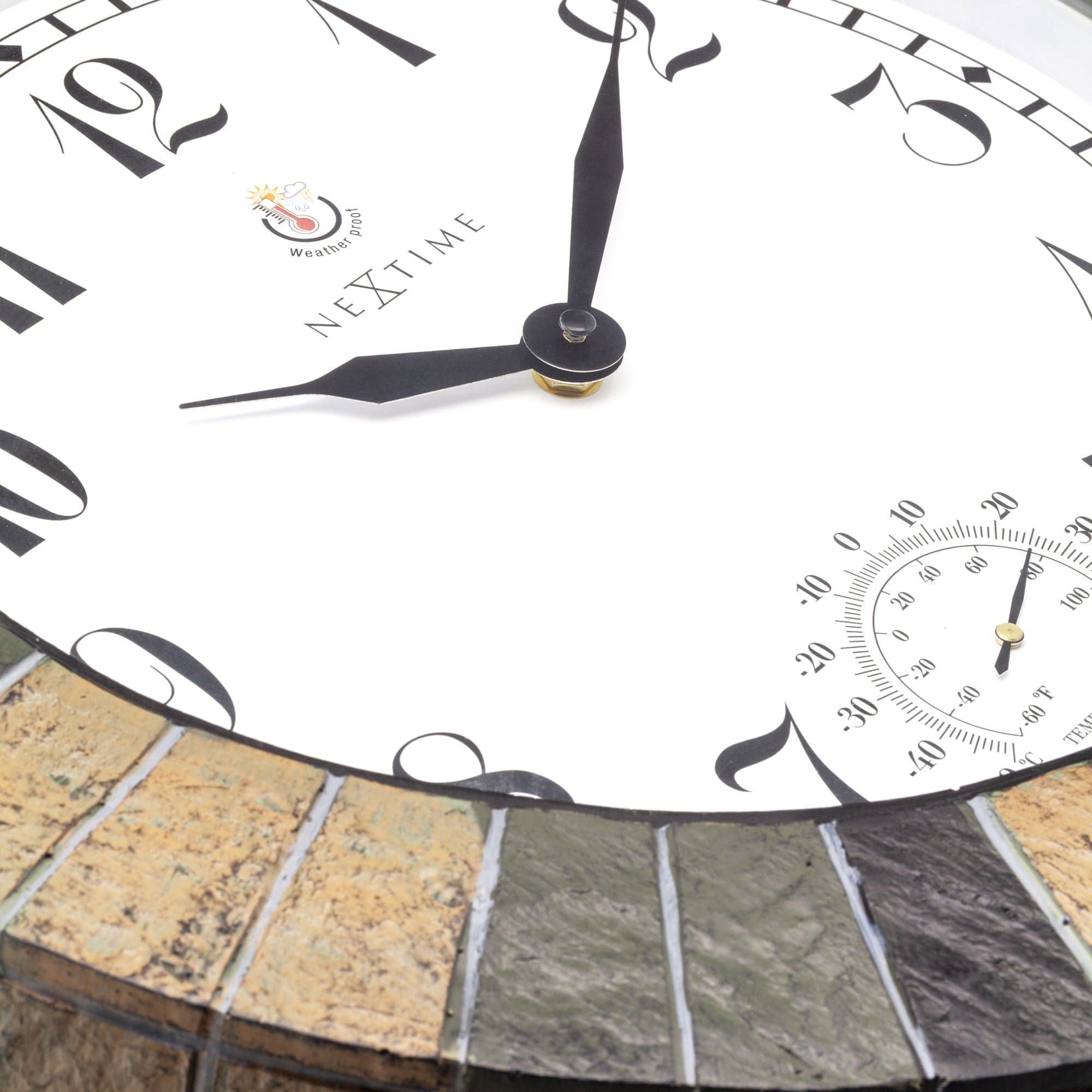 Weatherproof Outdoor clock - with thermometer - 43.5 cm - Polyresin - Aster Large - Goat Corp