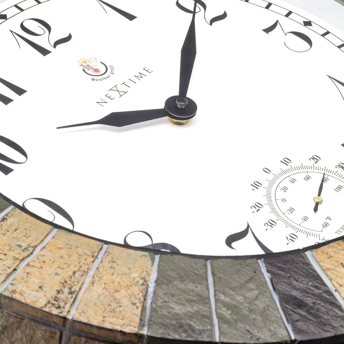 Weatherproof Outdoor clock - with thermometer - 43.5 cm - Polyresin - Aster Large - Goat Corp