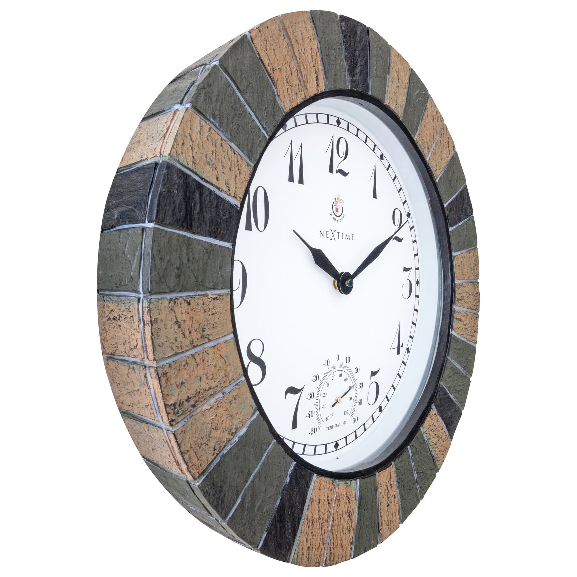 Weatherproof Outdoor clock - with thermometer - 43.5 cm - Polyresin - Aster Large - Goat Corp