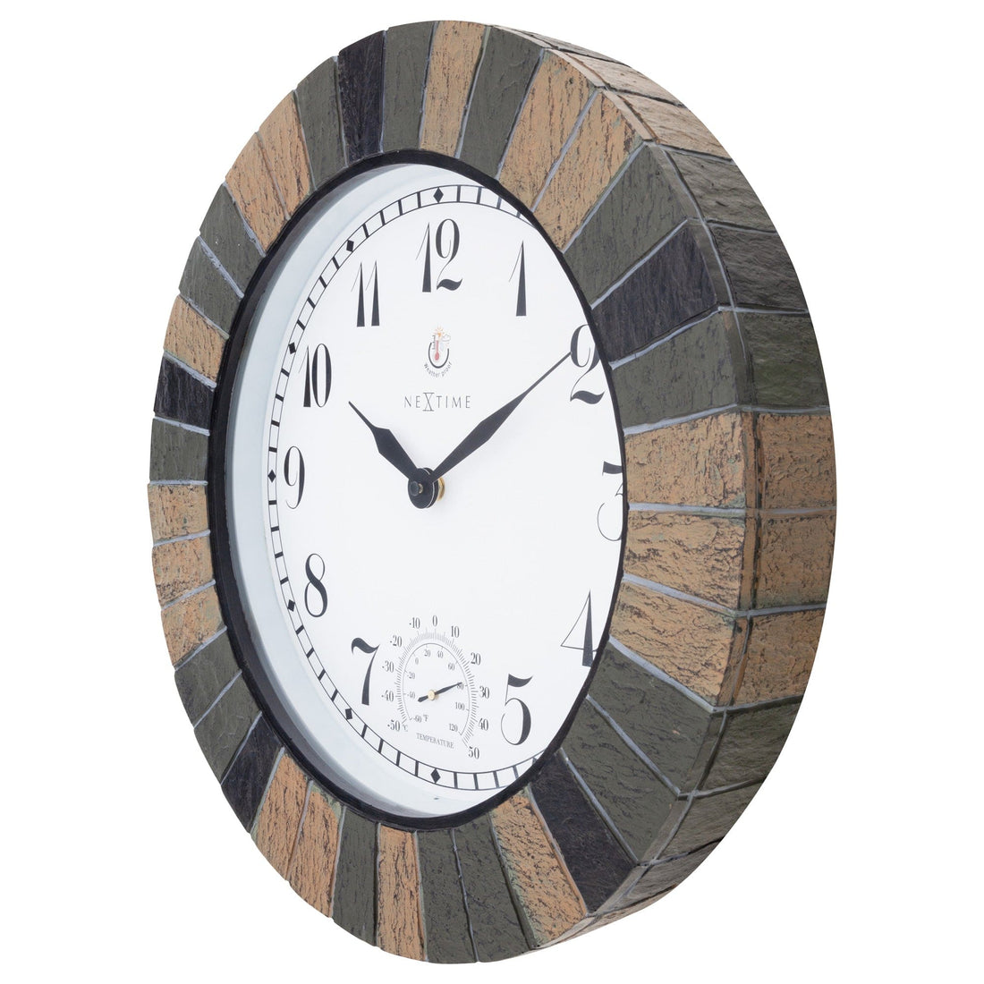 Weatherproof Outdoor clock - with thermometer - 43.5 cm - Polyresin - Aster Large - Goat Corp