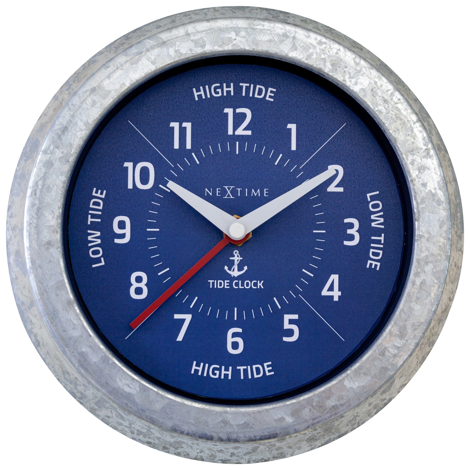 Wall Clock - with Tide Status - 22cm - Galvanized silver/ Tide - Goat Corp