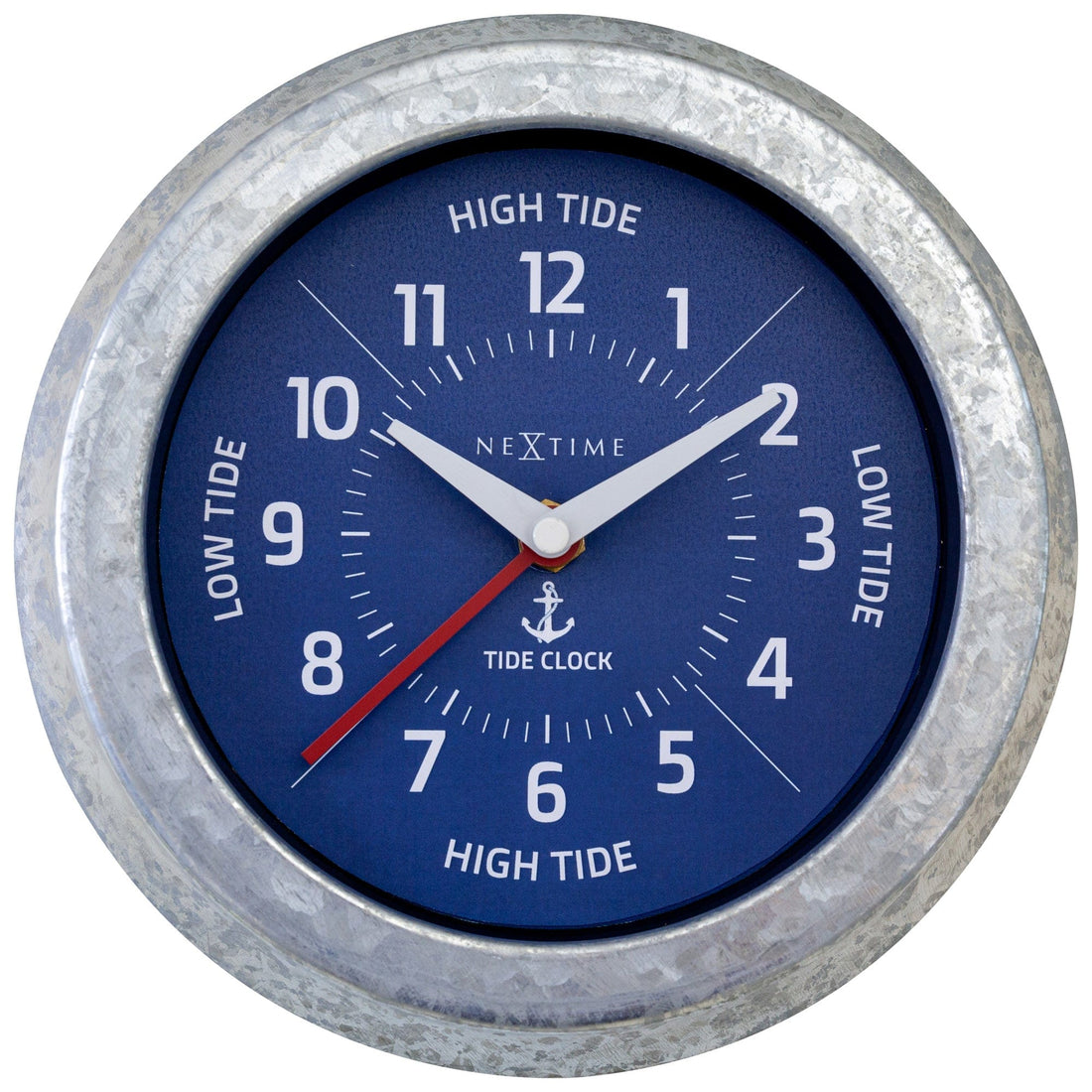 Wall Clock - with Tide Status - 22cm - Galvanized silver/ Tide - Goat Corp