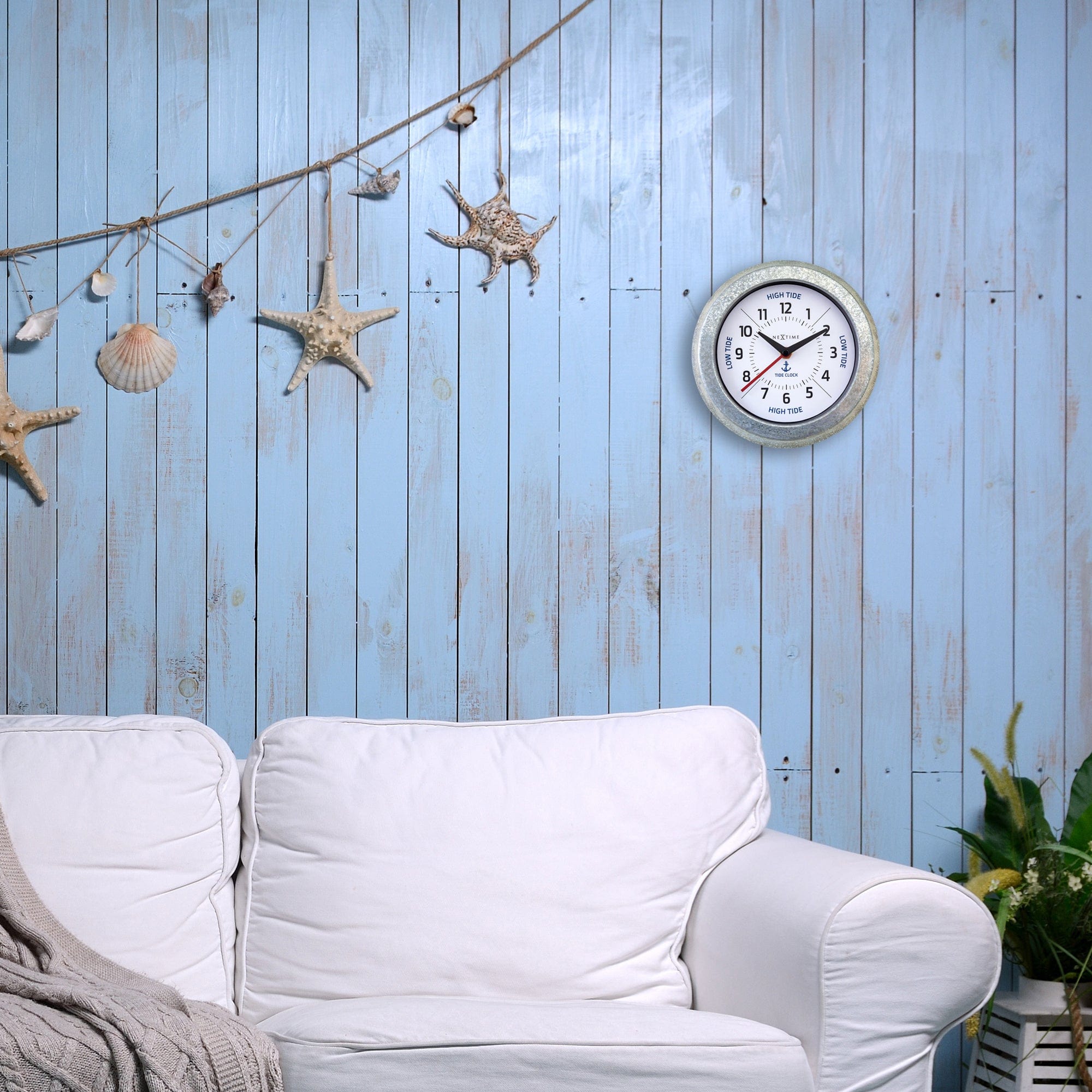 Wall Clock - with Tide Status - 22cm - Galvanized silver/ Tide - Goat Corp