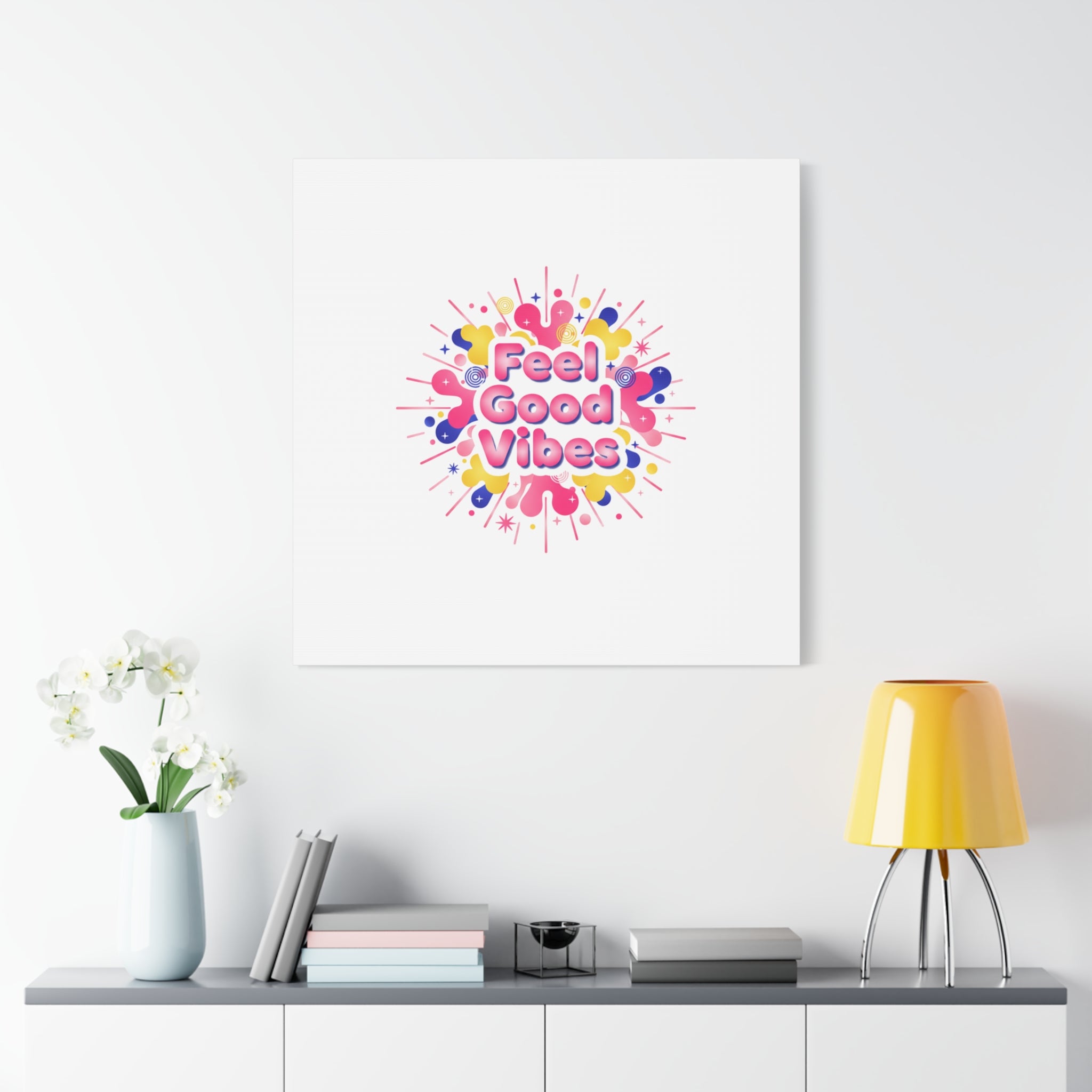 Feel Good Vibes Canvas | Dopamine Decor, Neon Gradient Squishy Art