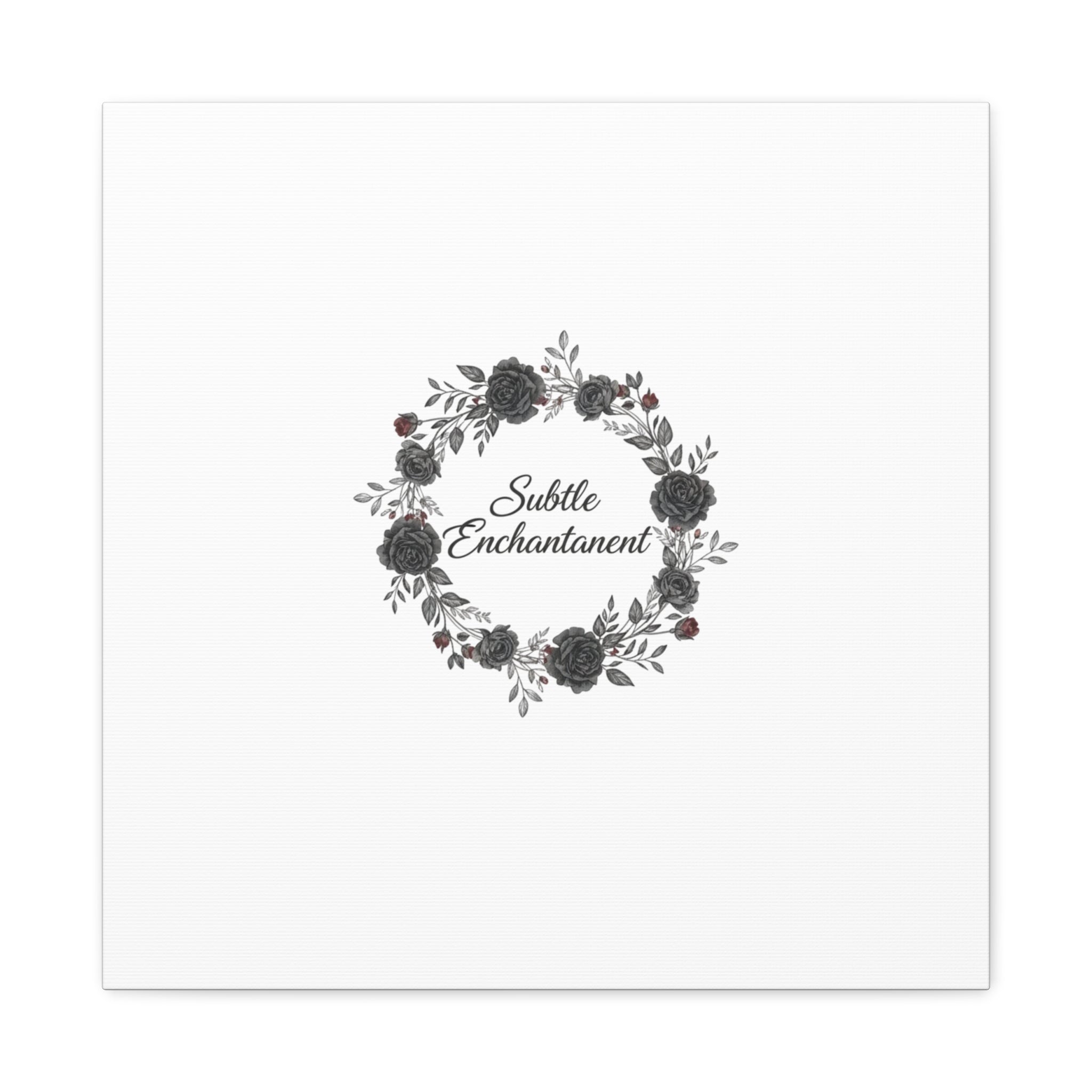 Moon Rose Wreath Canvas, Romantic Gothic Lite, Soft Goth Floral Wall Art