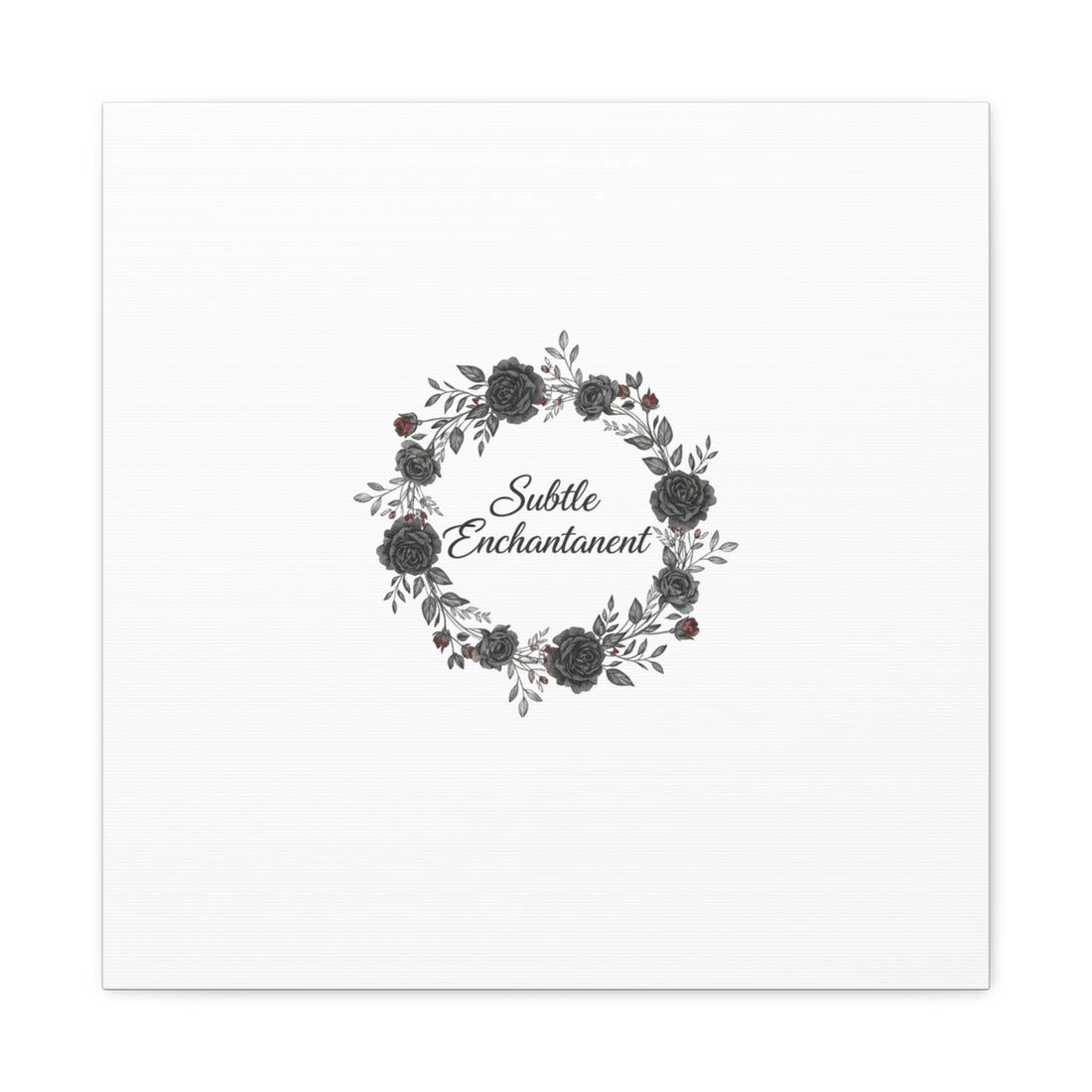 Moon Rose Wreath Canvas, Romantic Gothic Lite, Soft Goth Floral Wall Art