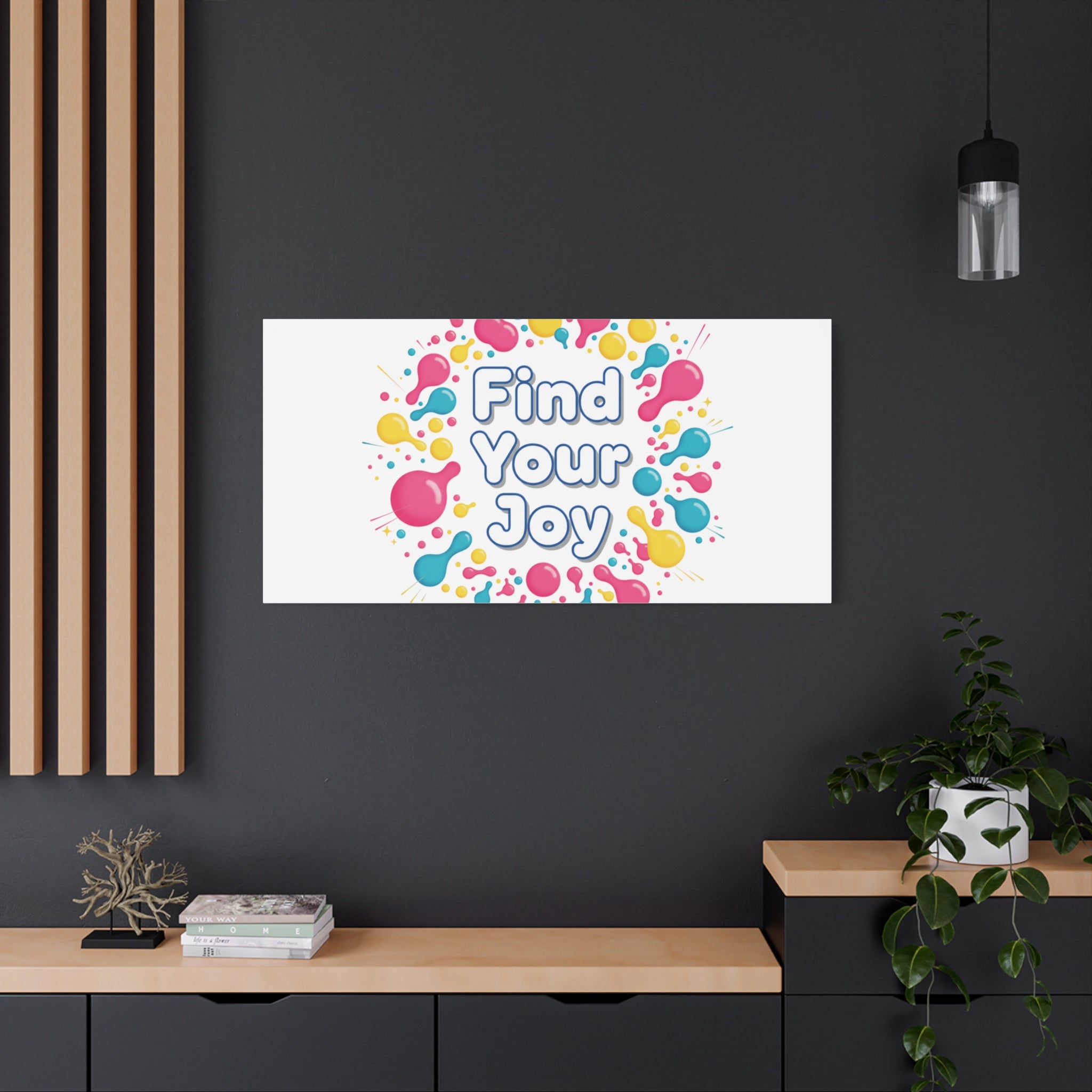 Find Your Joy Canvas | Dopamine Decor, Neon Gradient Squiggle Art