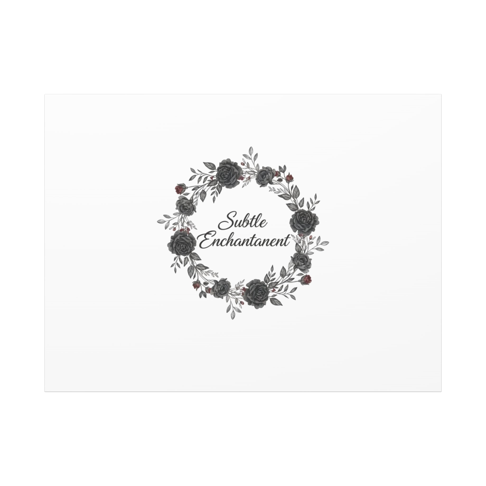 Moon Rose Wreath Canvas, Romantic Gothic Lite, Soft Goth Floral Wall Art