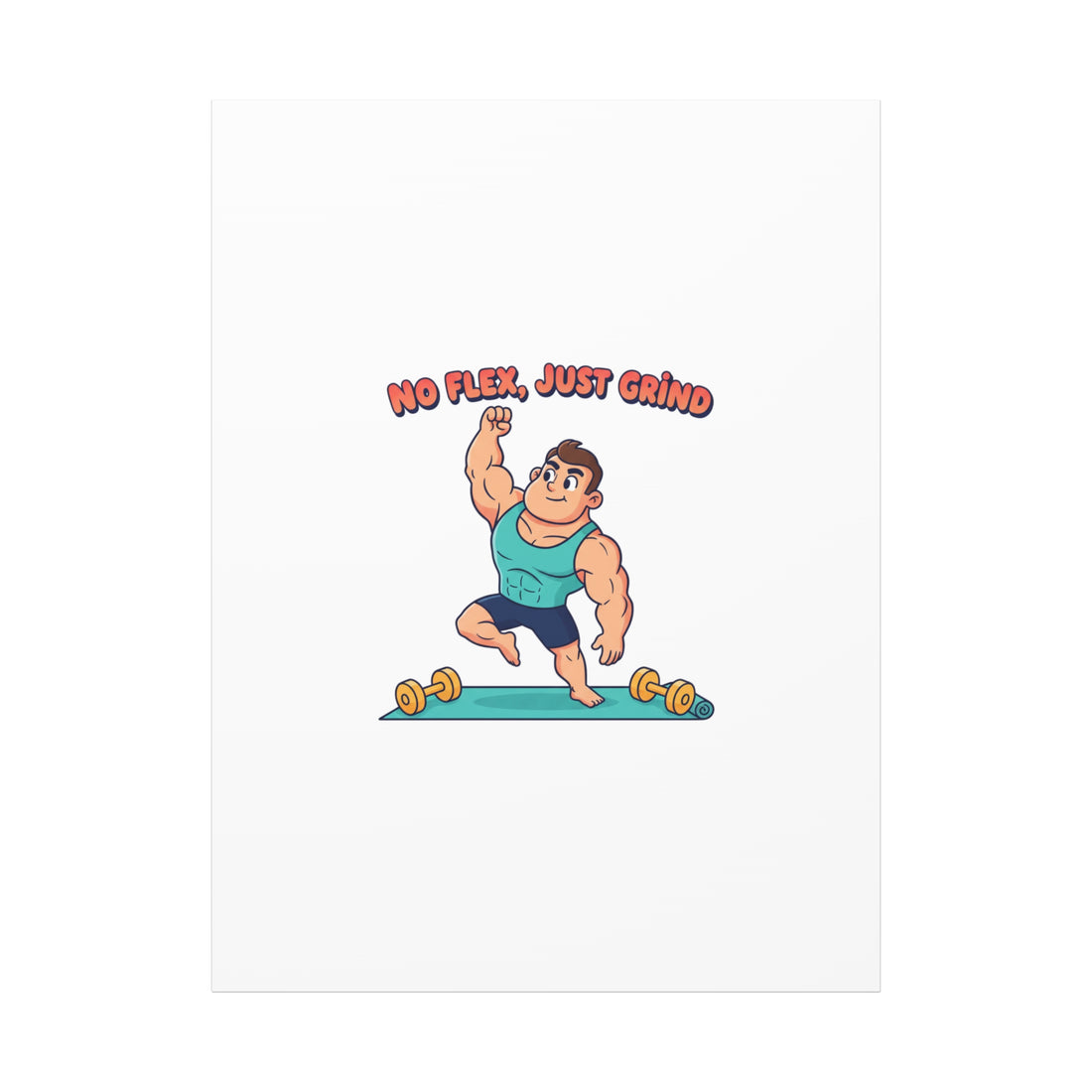 No Flex Just Grind canvas, Gymtimidation humor wall art | start small fitness décor