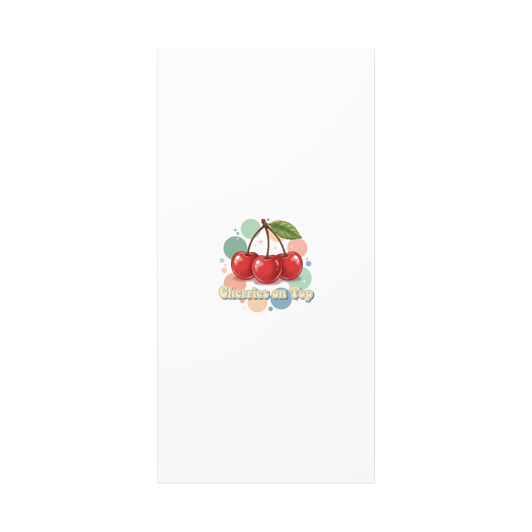 Cherries on Top Canvas | Retro Kawaii Fruit Wall Art