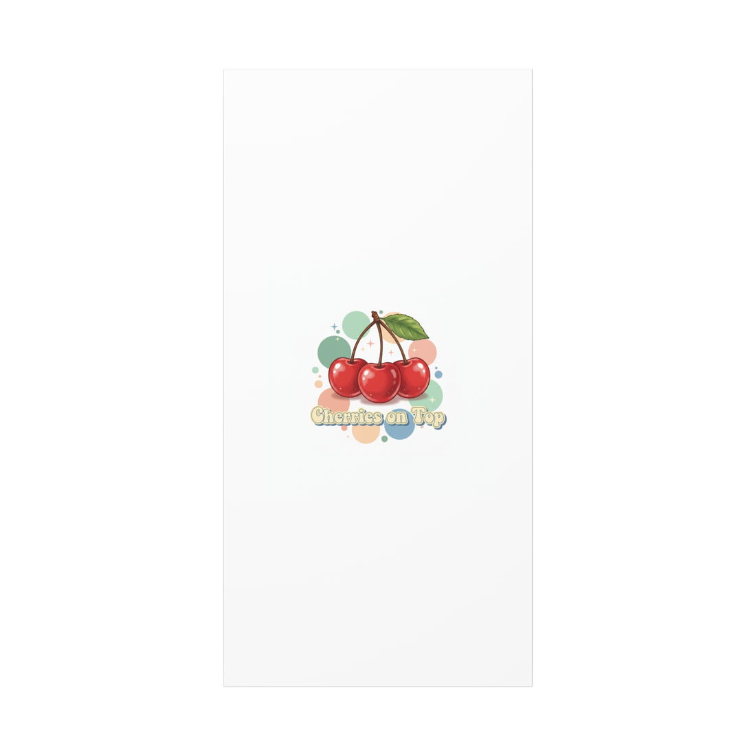 Cherries on Top Canvas | Retro Kawaii Fruit Wall Art