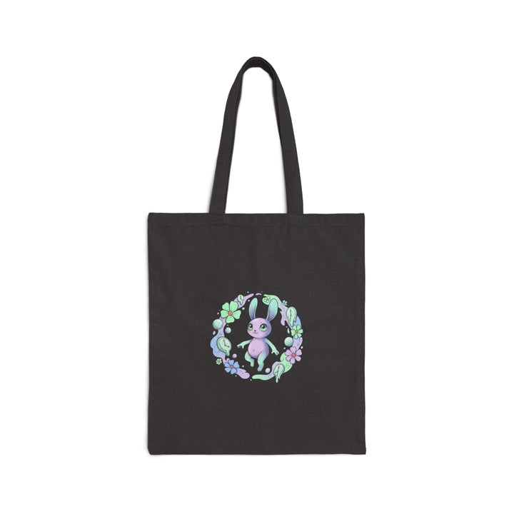 Weirdcore Micro-Surreal Bunny Wreath Tote, surreal art, absurd humor