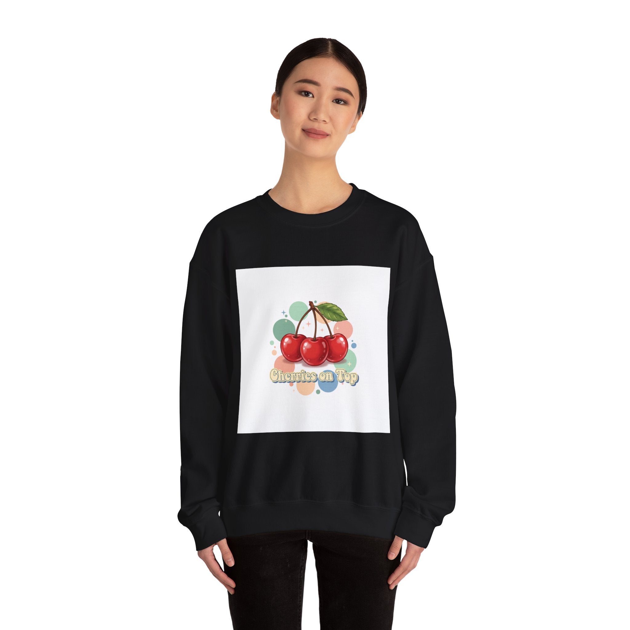 Cherries on Top Sweatshirt | vintage cherry kawaii fruit graphic