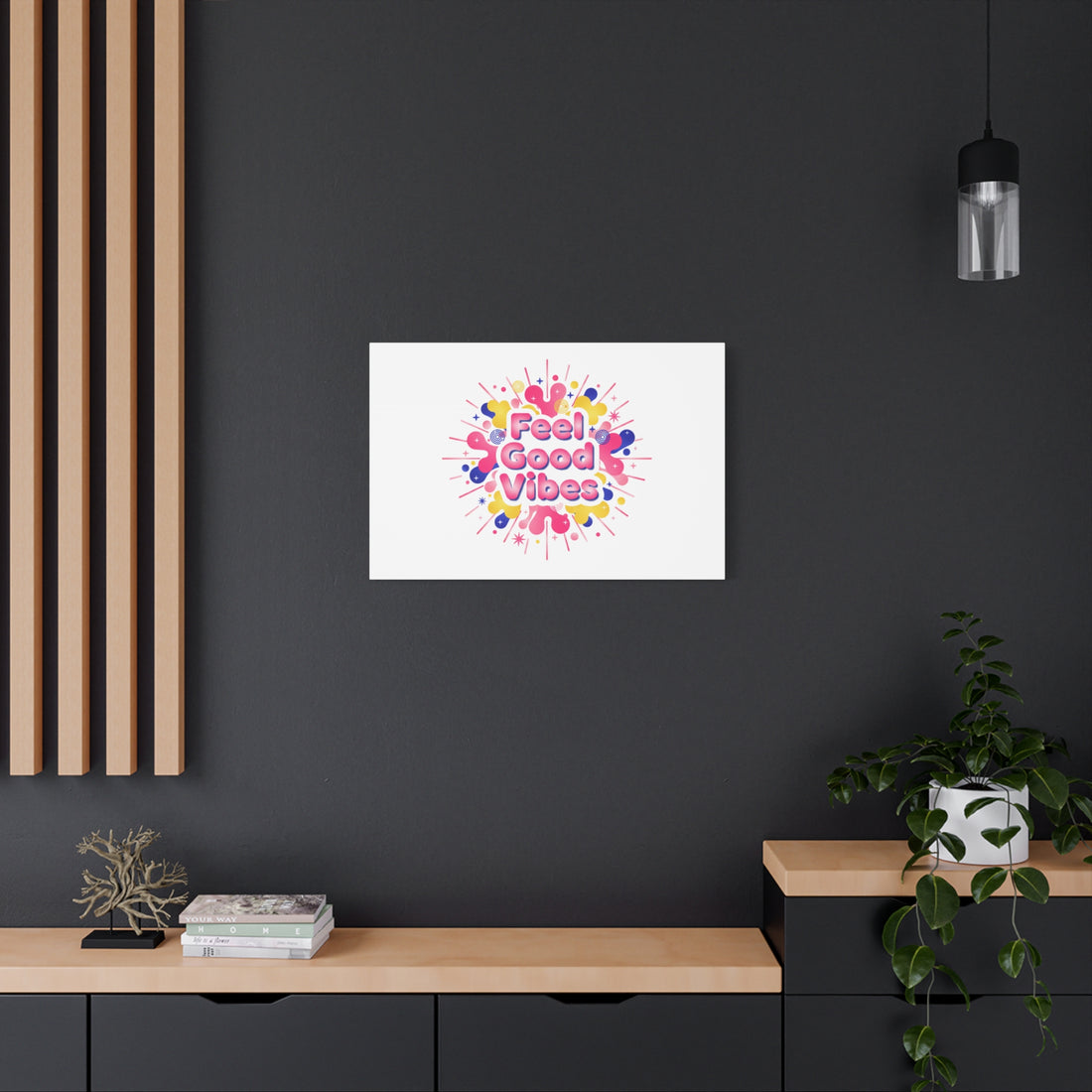 Feel Good Vibes Canvas | Dopamine Decor, Neon Gradient Squishy Art