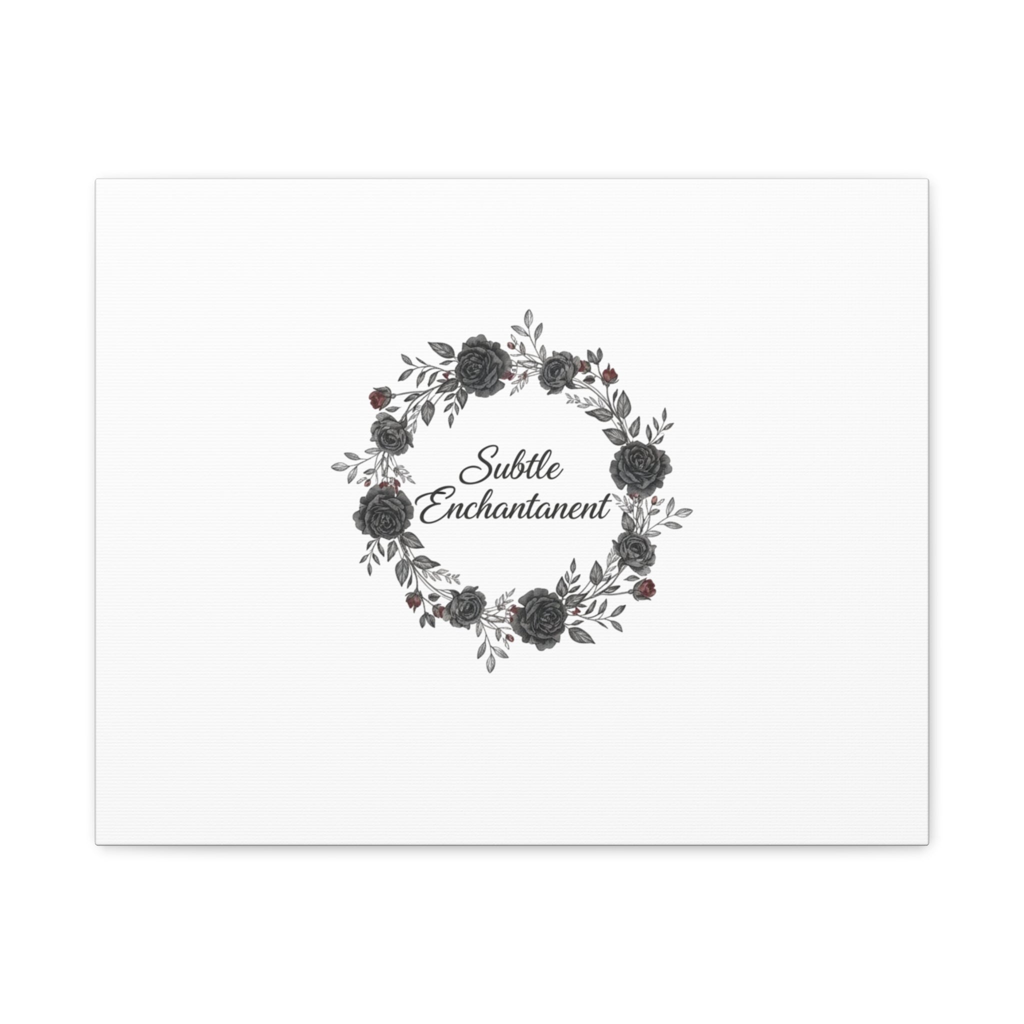 Moon Rose Wreath Canvas, Romantic Gothic Lite, Soft Goth Floral Wall Art