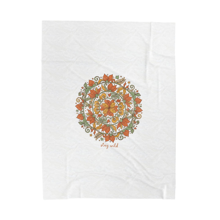 Handcrafted Mandala Pattern Velveteen Plush Blanket | Boho Paisley Tapestry Aesthetic