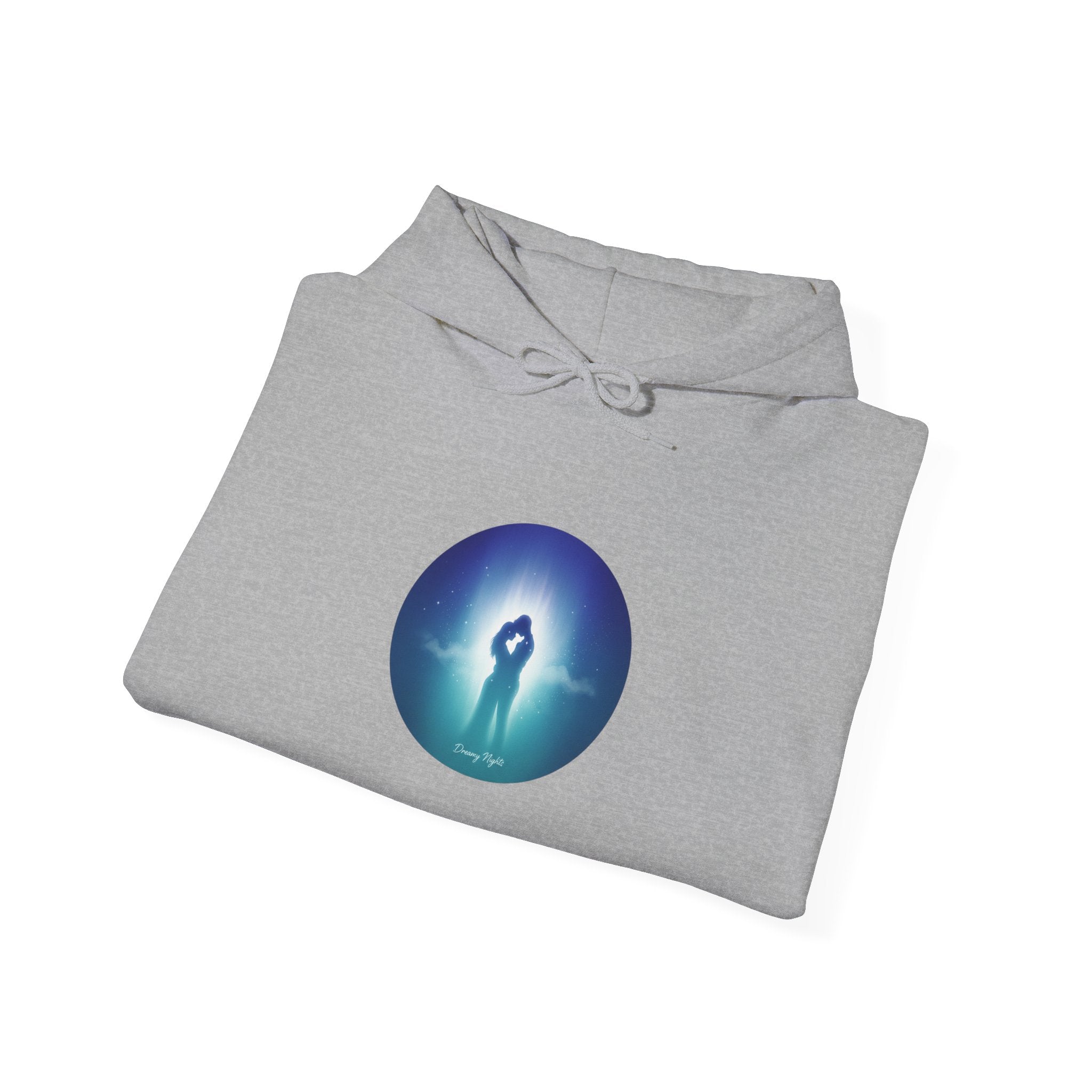 Afterlight Nightscape hoodie | luminous aura circle, cosmic floral aesthetic
