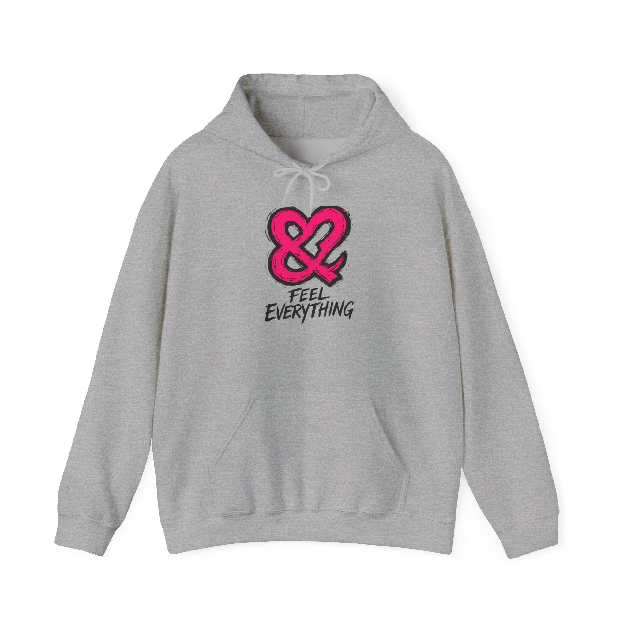 Feel Everything Hoodie – Pink Ampersand Graphic Pullover