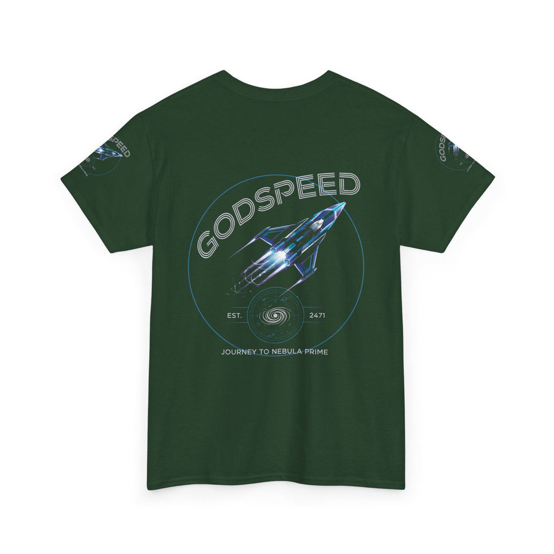 Rocket Space Unisex Tee - Godspeed to the Stars Design - Goat Corp
