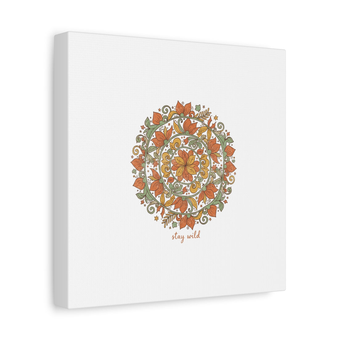 Stay Wild Mandala Canvas, Boho Paisley Wall Art | Artisanal Boho Print