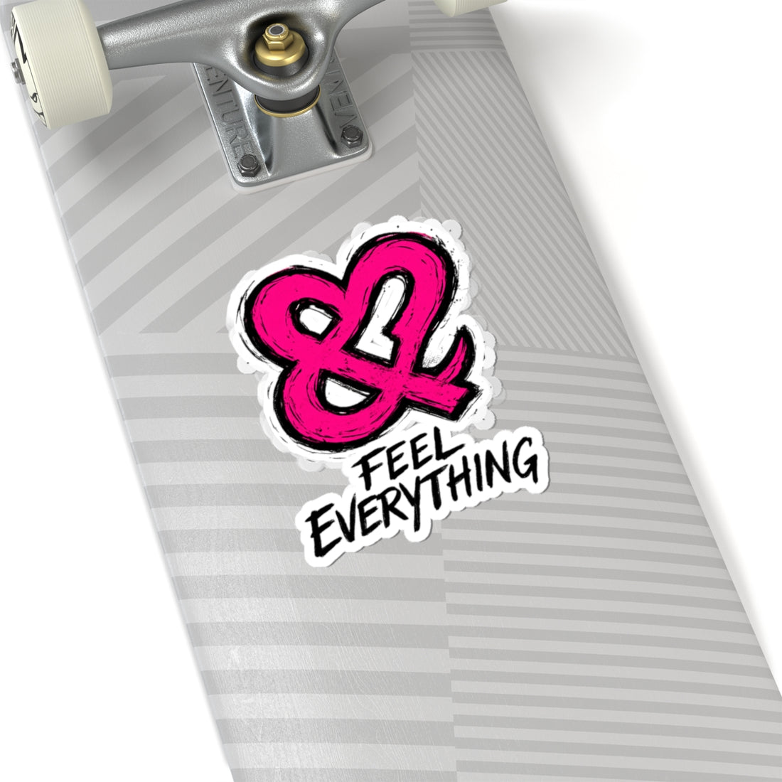 Kiss-Cut Sticker — Pink Ampersand “Feel Everything” Inspirational Sticker