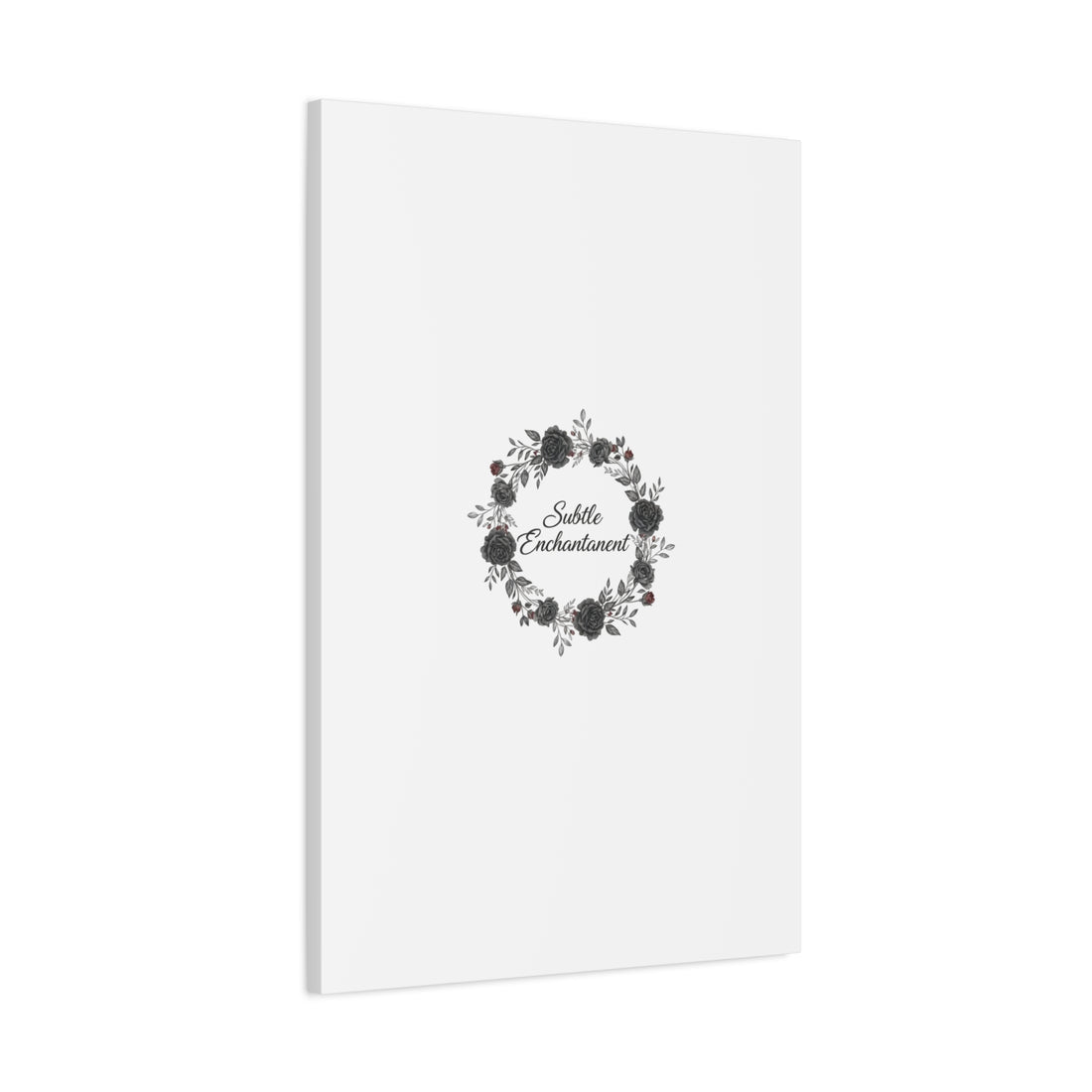 Moon Rose Wreath Canvas, Romantic Gothic Lite, Soft Goth Floral Wall Art