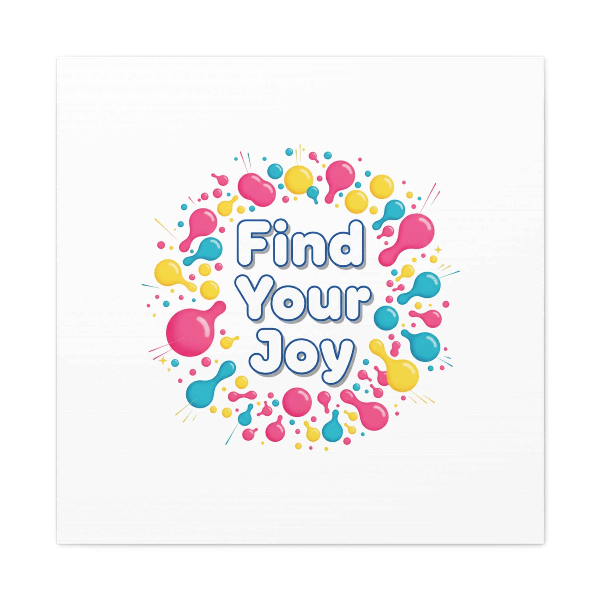 Find Your Joy Canvas | Dopamine Decor, Neon Gradient Squiggle Art