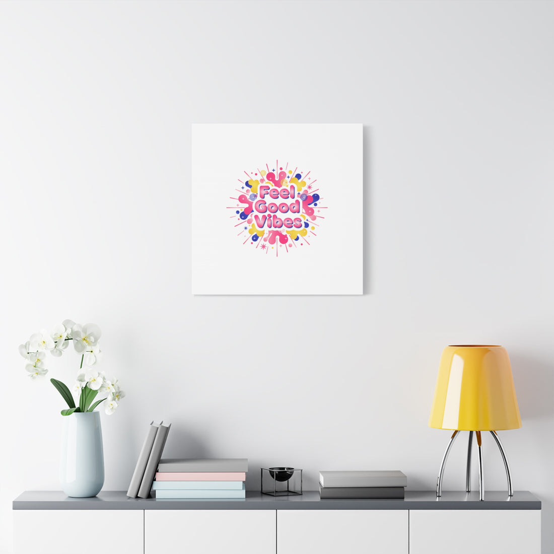 Feel Good Vibes Canvas | Dopamine Decor, Neon Gradient Squishy Art